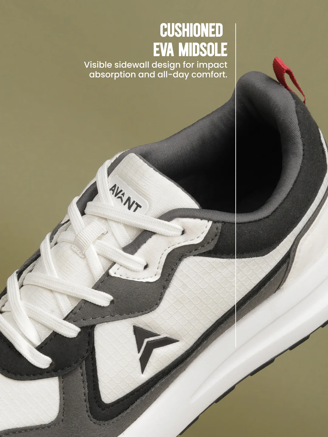 Avant Men's Waffle Max Sneakers Shoes - Grey/White - Image 6