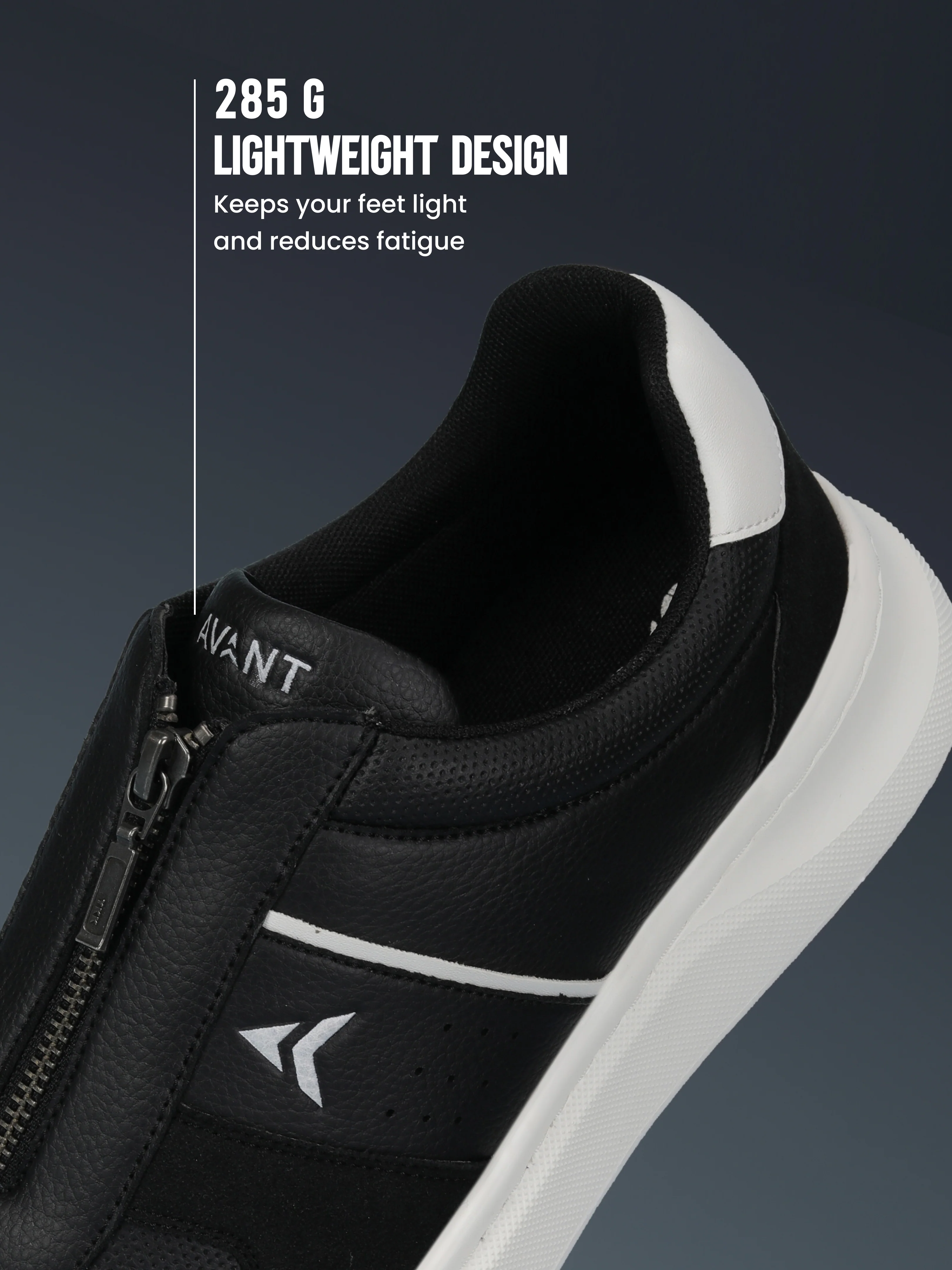 Avant Men's ZipWalk Casual Shoes - Black - Image 5