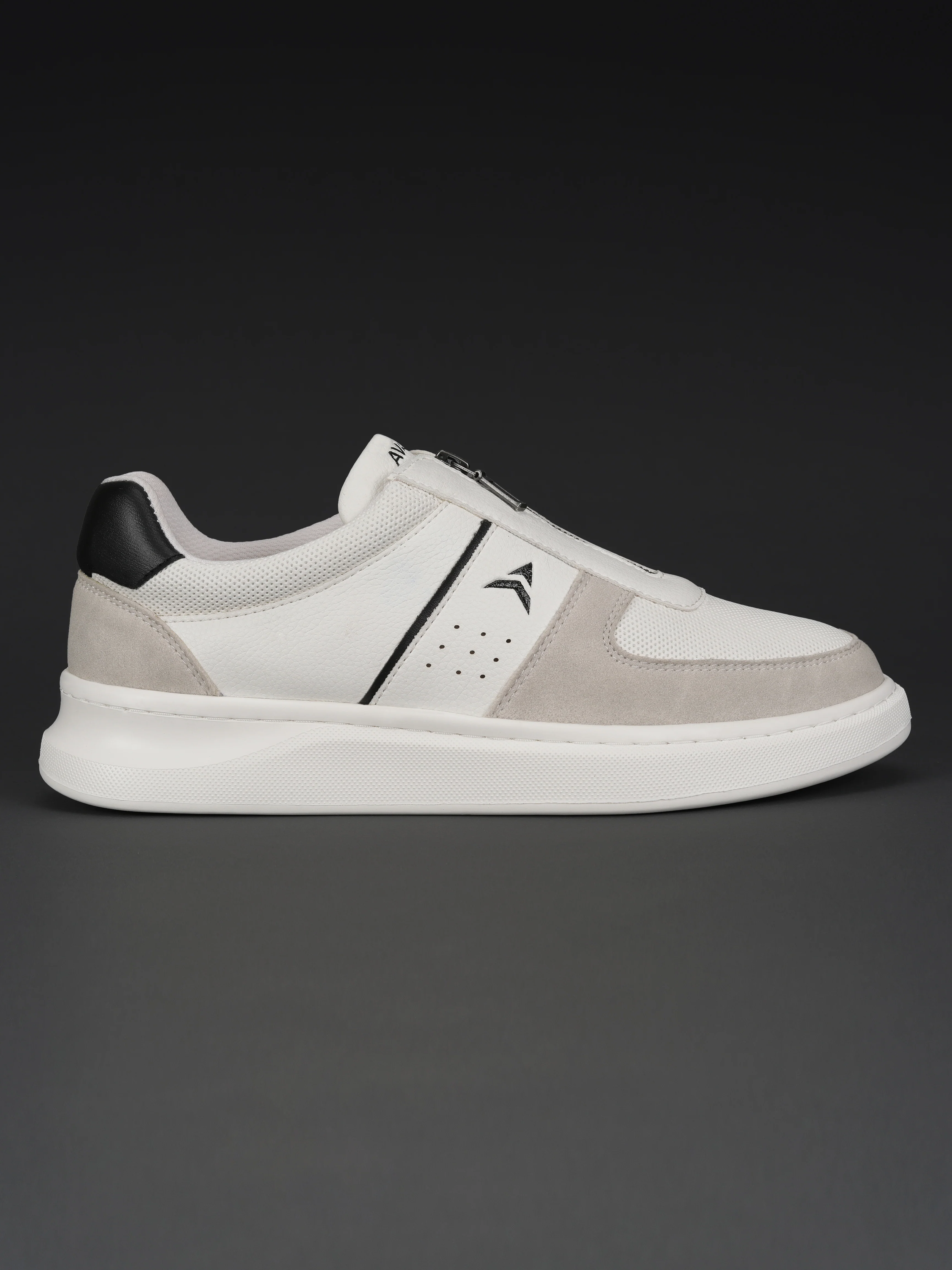 Avant Men's ZipWalk Casual Shoes - White/Grey - Image 3
