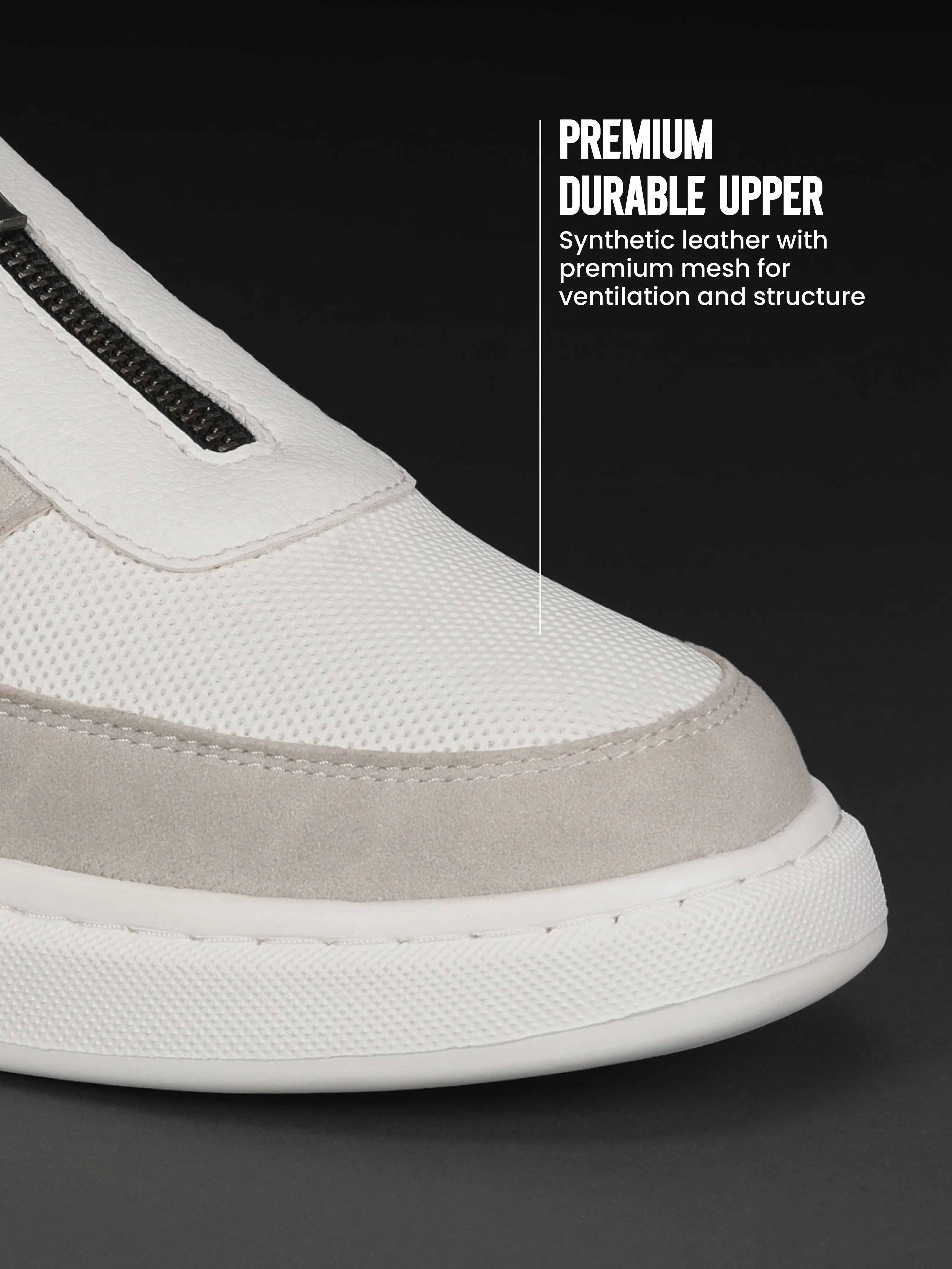 Avant Men's ZipWalk Casual Shoes - White/Grey - Image 4