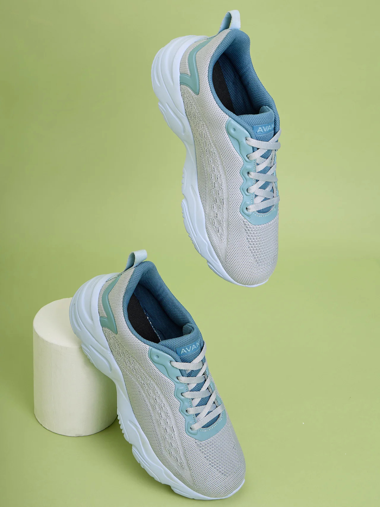 Avant Women's Foam Walking Shoes - Grey/Sky Blue - Image 10