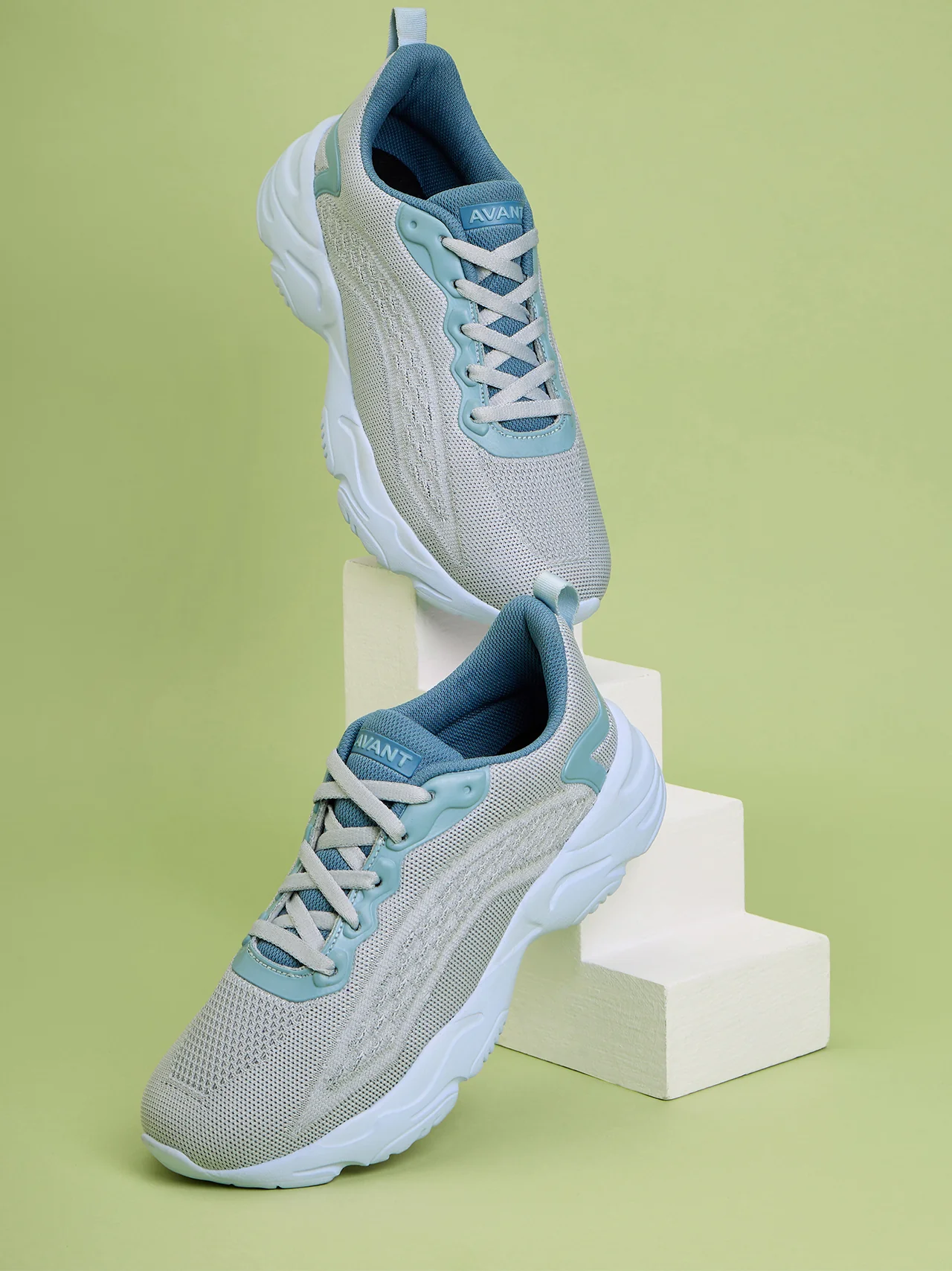 Avant Women's Foam Walking Shoes - Grey/Sky Blue - Image 2