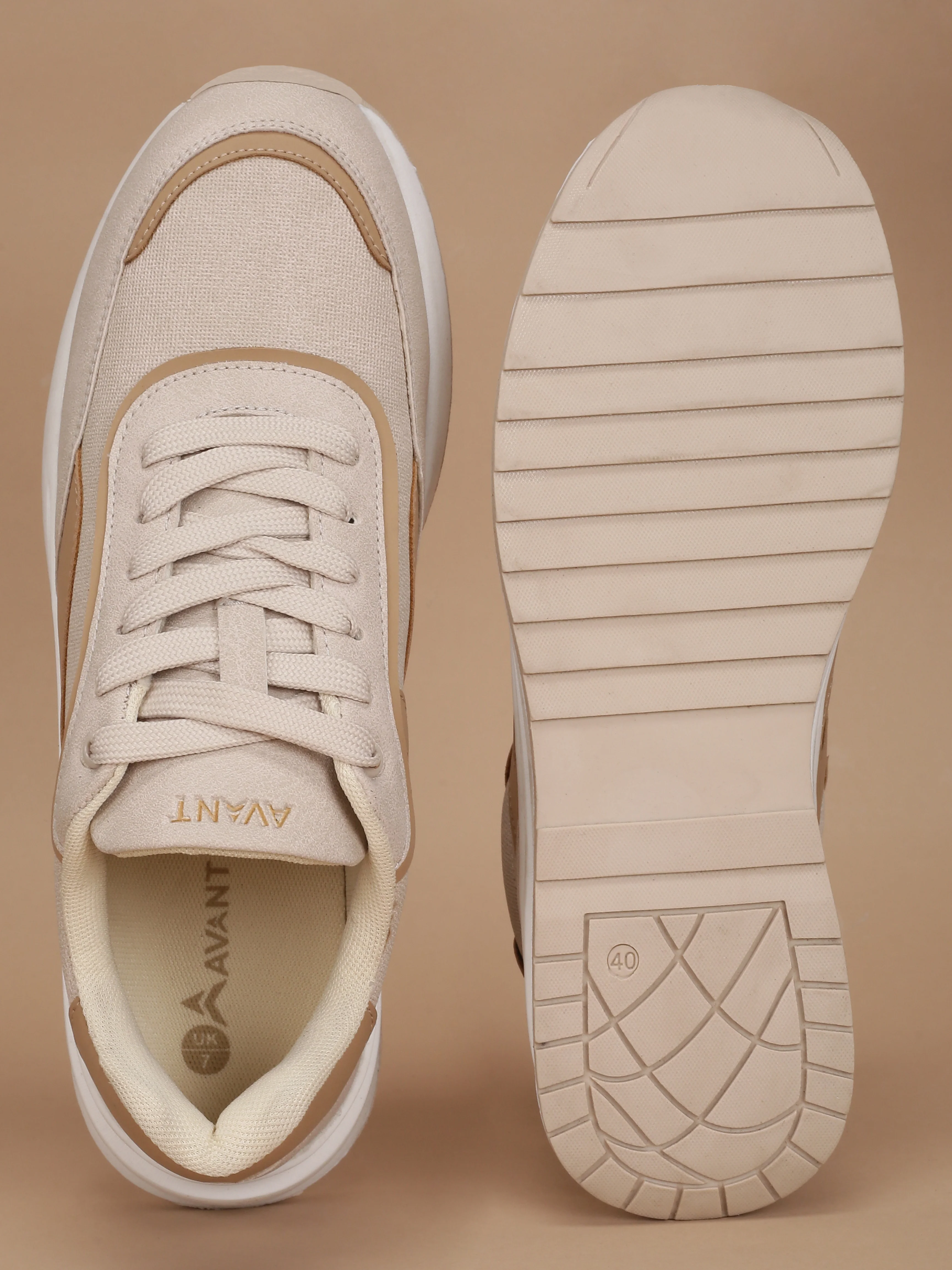 Avant Women's Mova Sneakers - Beige/Brown - Image 4