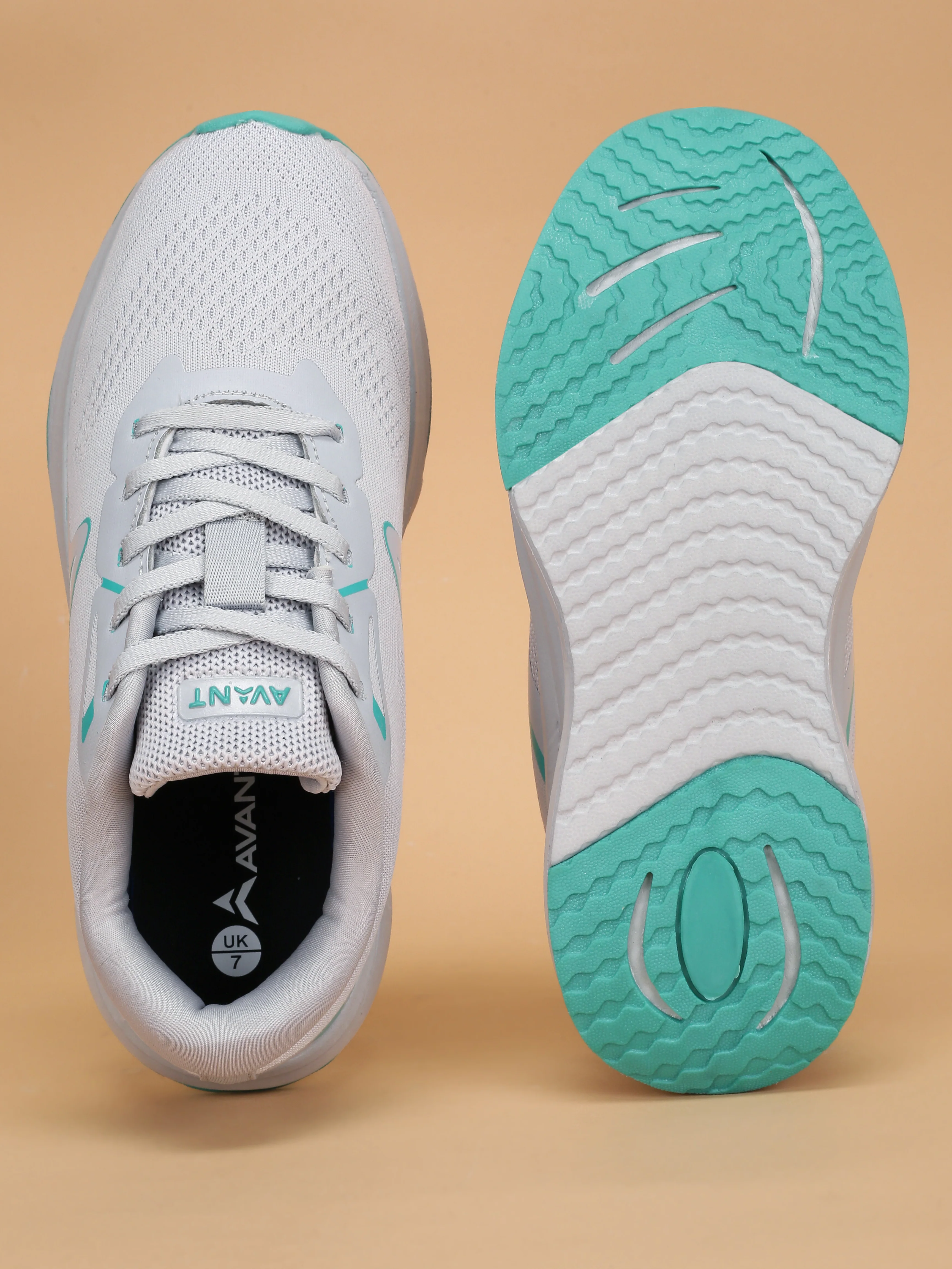 Avant Women's RunAir X1 Running Shoes - L.Grey/Sea Green - Image 4