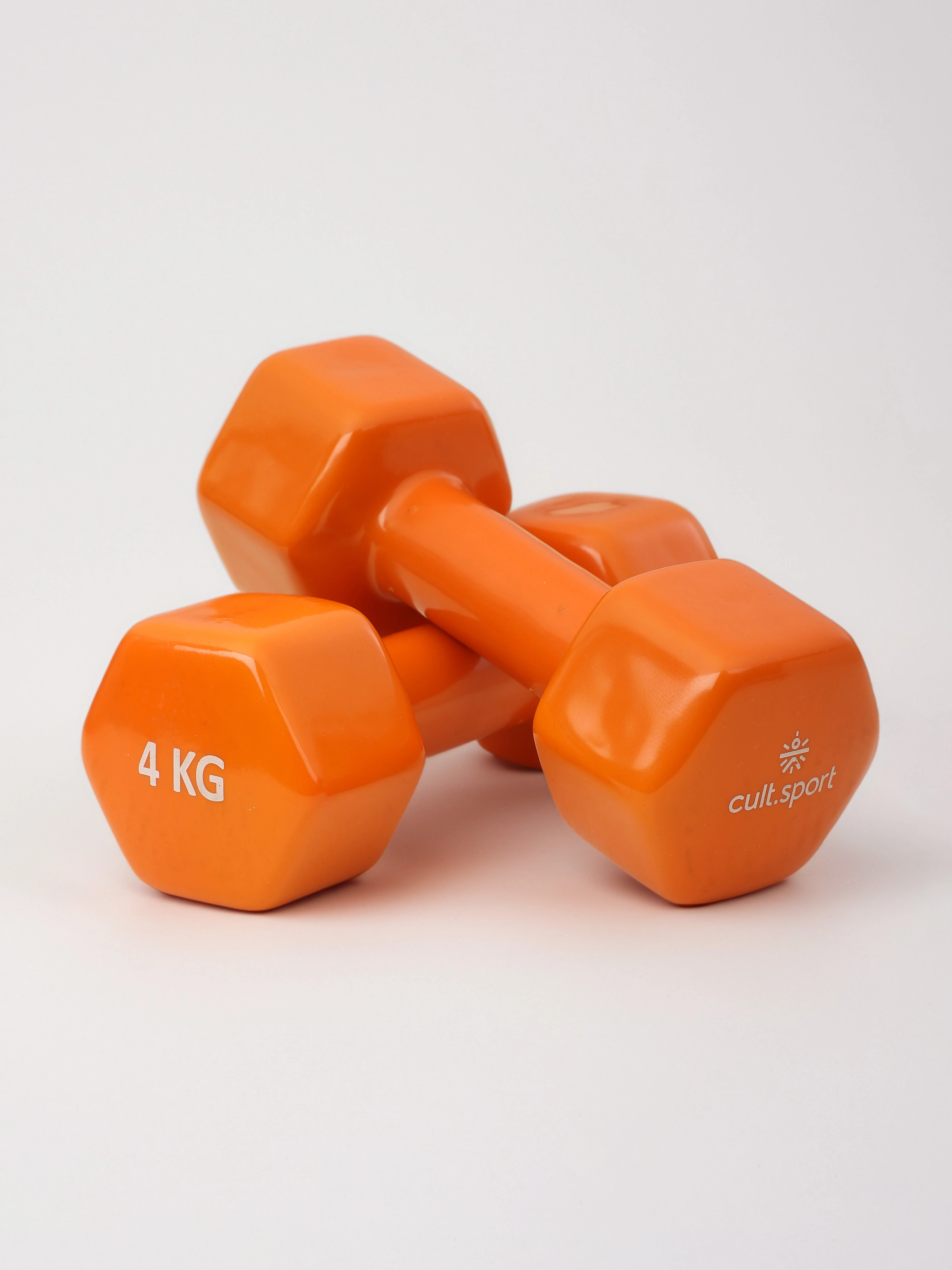 Banes 4KGx2 Vinyl Dumbbells For Home & Gym Exercises, Set of 2, (Orange) - Image 3