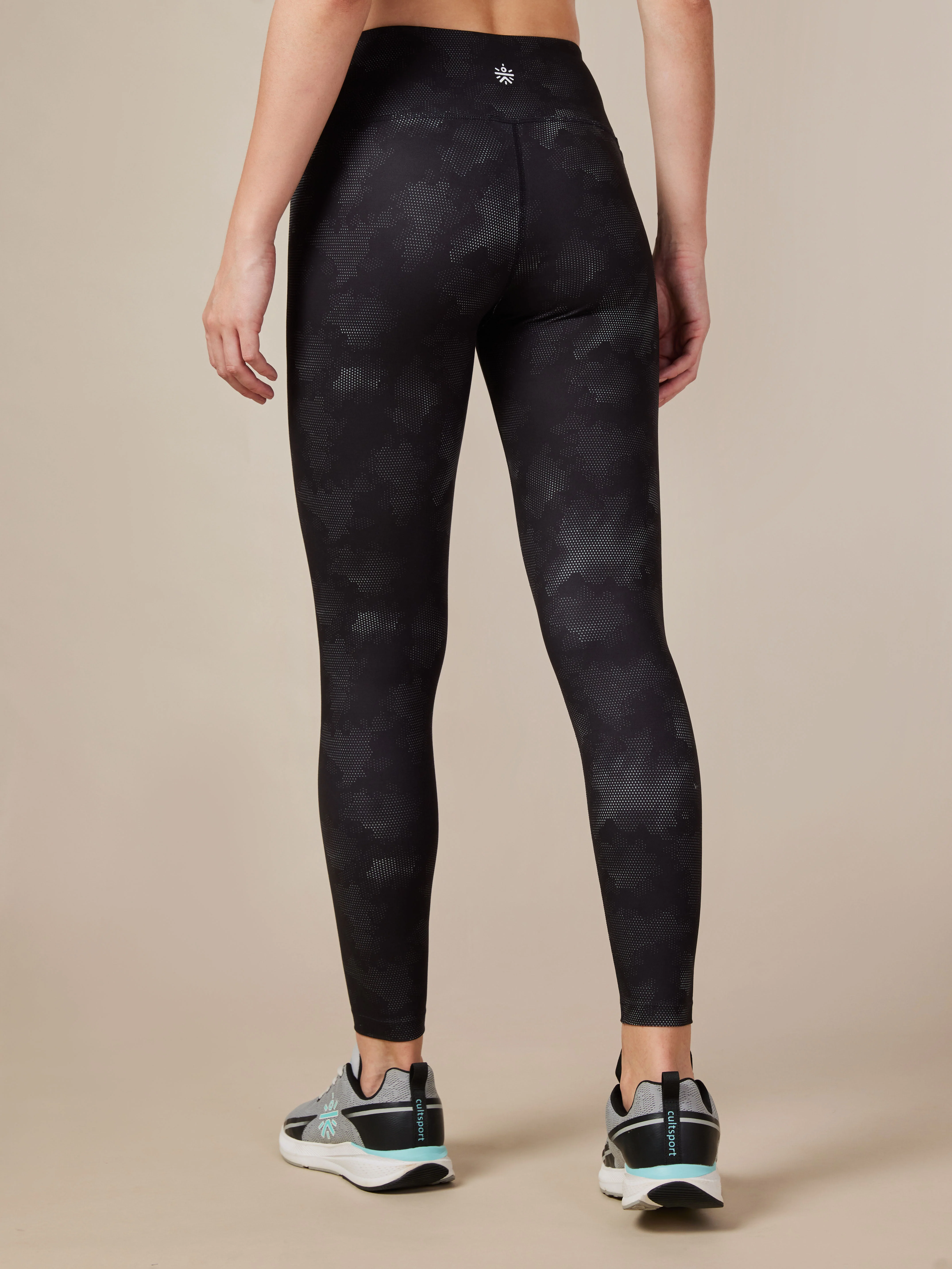 Black Printed Performance Tights - Image 4
