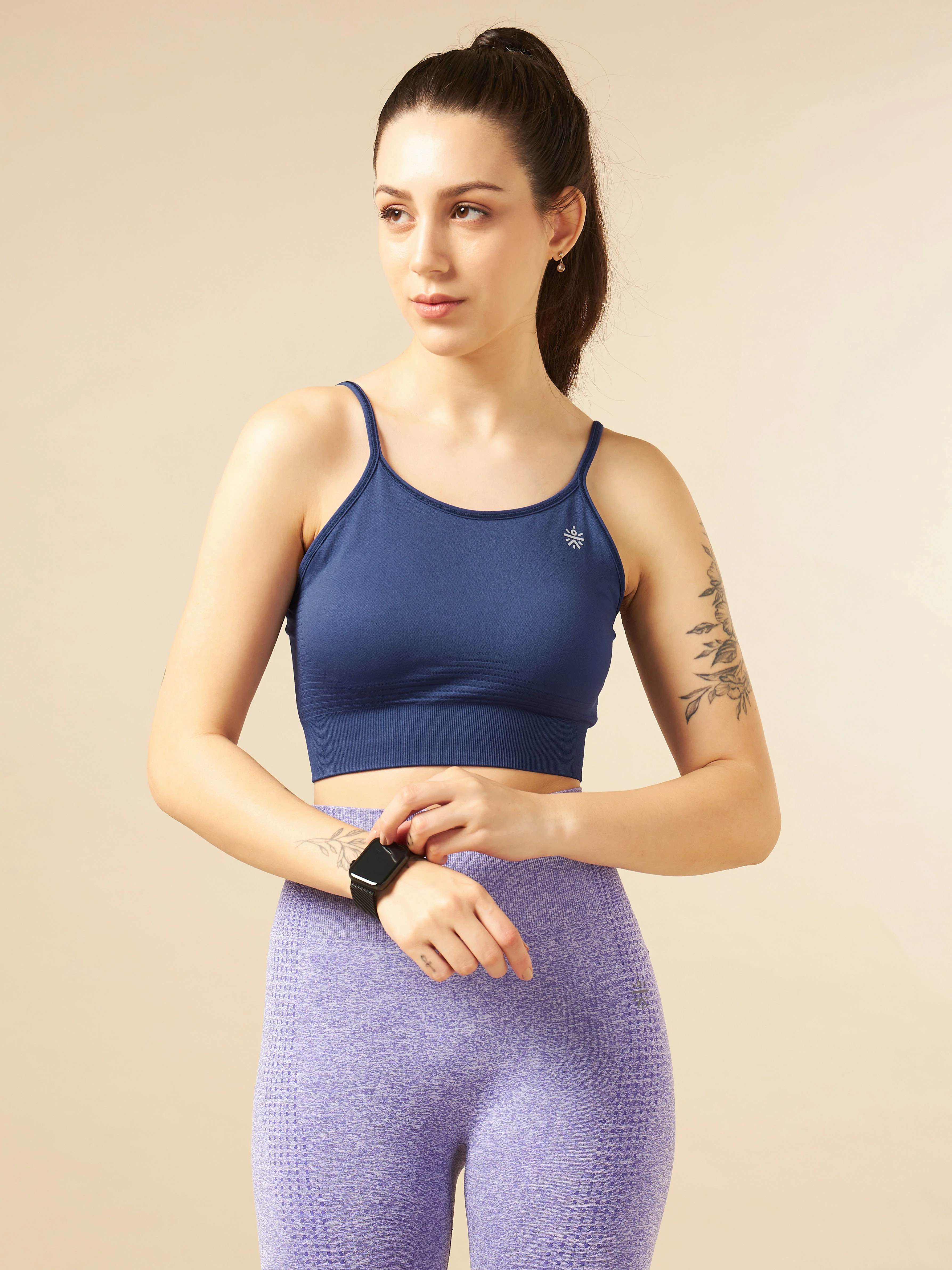 Blue Seamless Medium-Support Sports Bra - Image 3