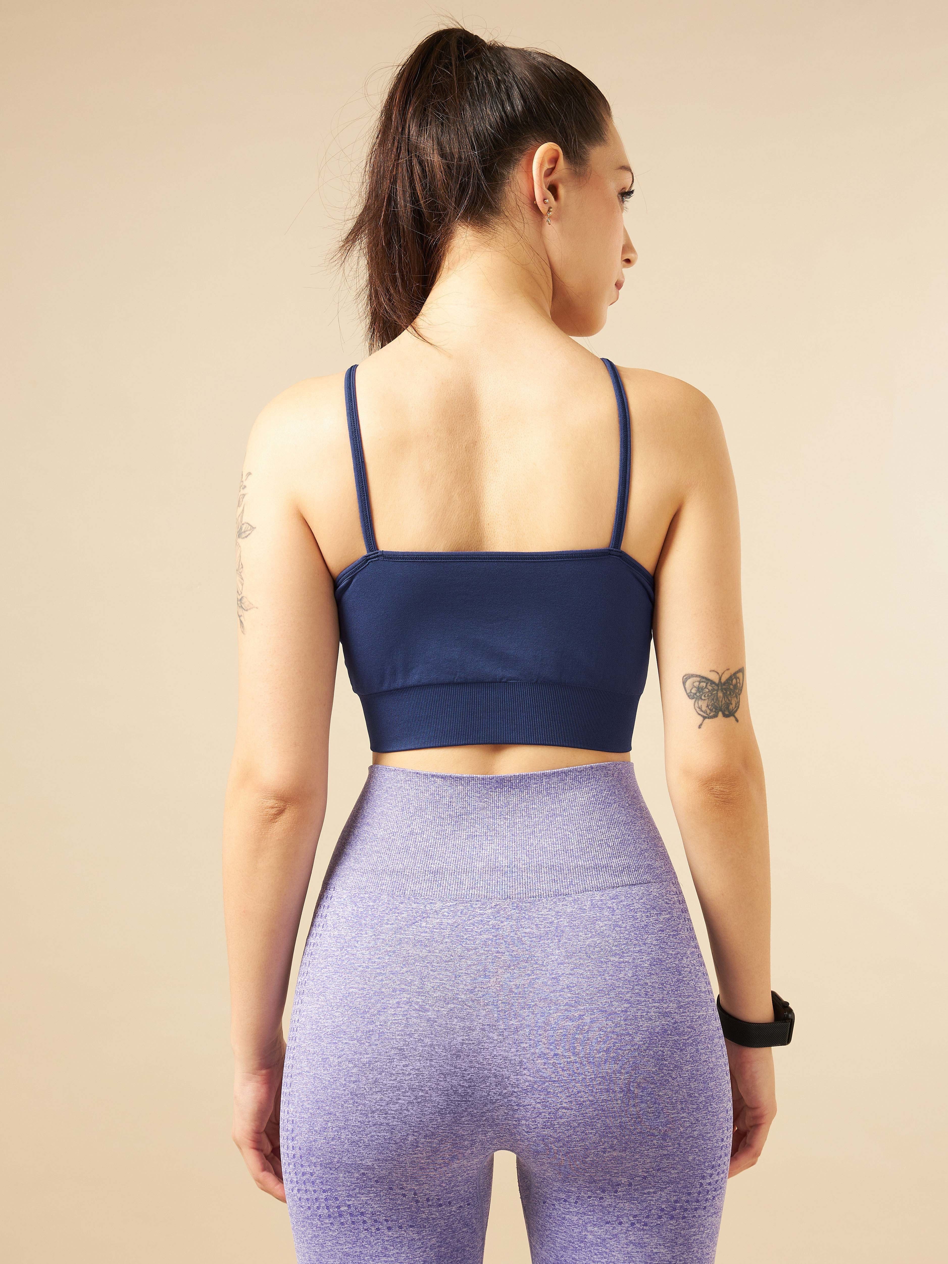 Blue Seamless Medium-Support Sports Bra - Image 5