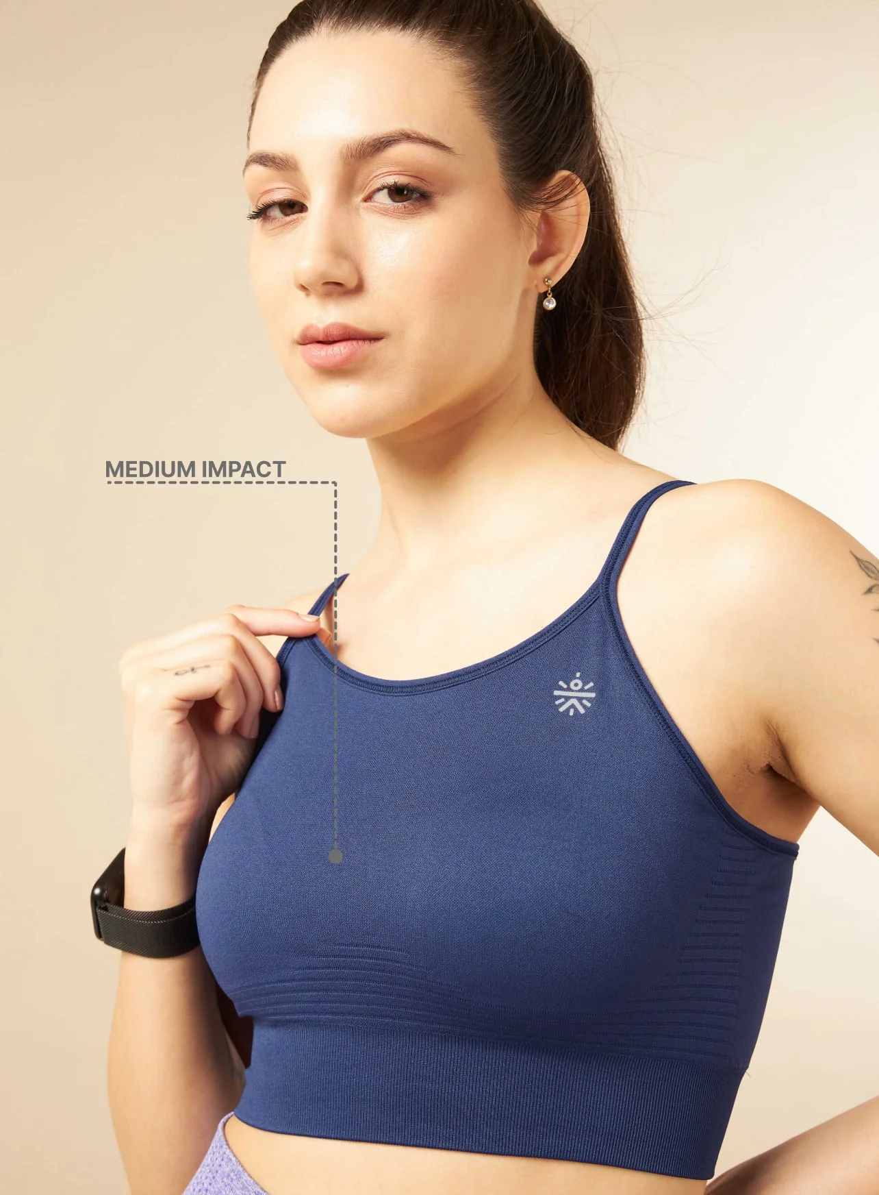 Blue Seamless Medium-Support Sports Bra - Image 6