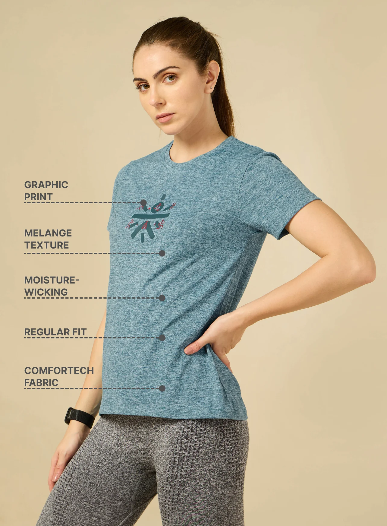 Brand logo Blue T-shirt - Image 4