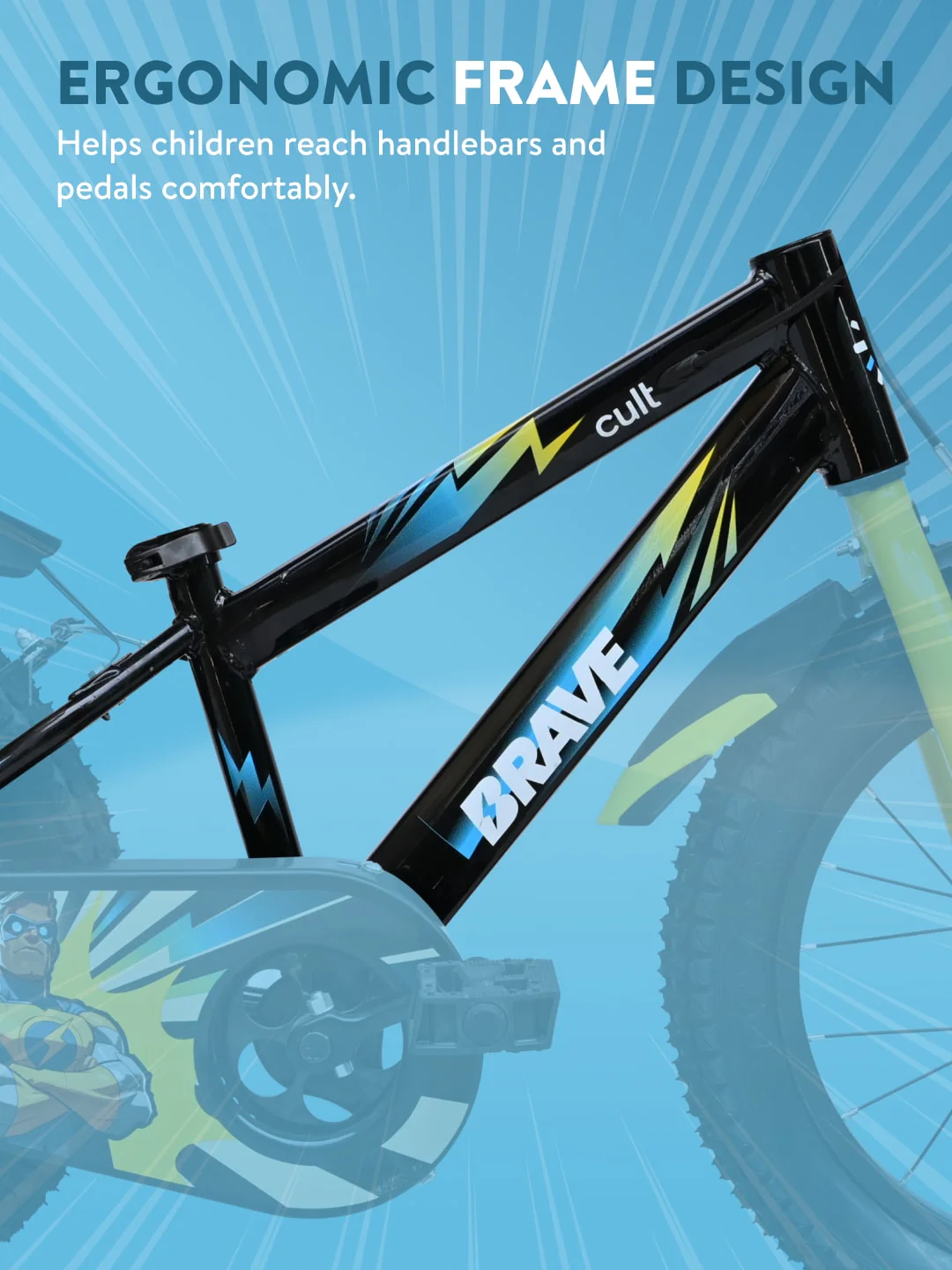Brave 16T Black Steel Kids Bike with Single Wall Rim, Rigid Fork and Free Trainer Sessions and Cycling Event - Image 5