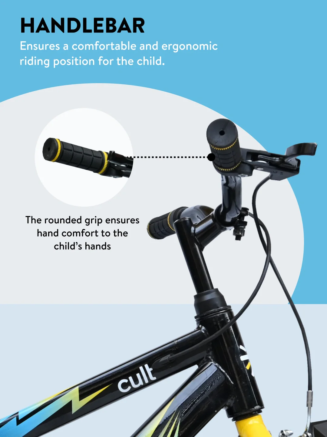 Brave 20T Black Steel Kids Bike with Single Wall Rim, Rigid Fork and Free Trainer Sessions and Cycling Event - Image 7