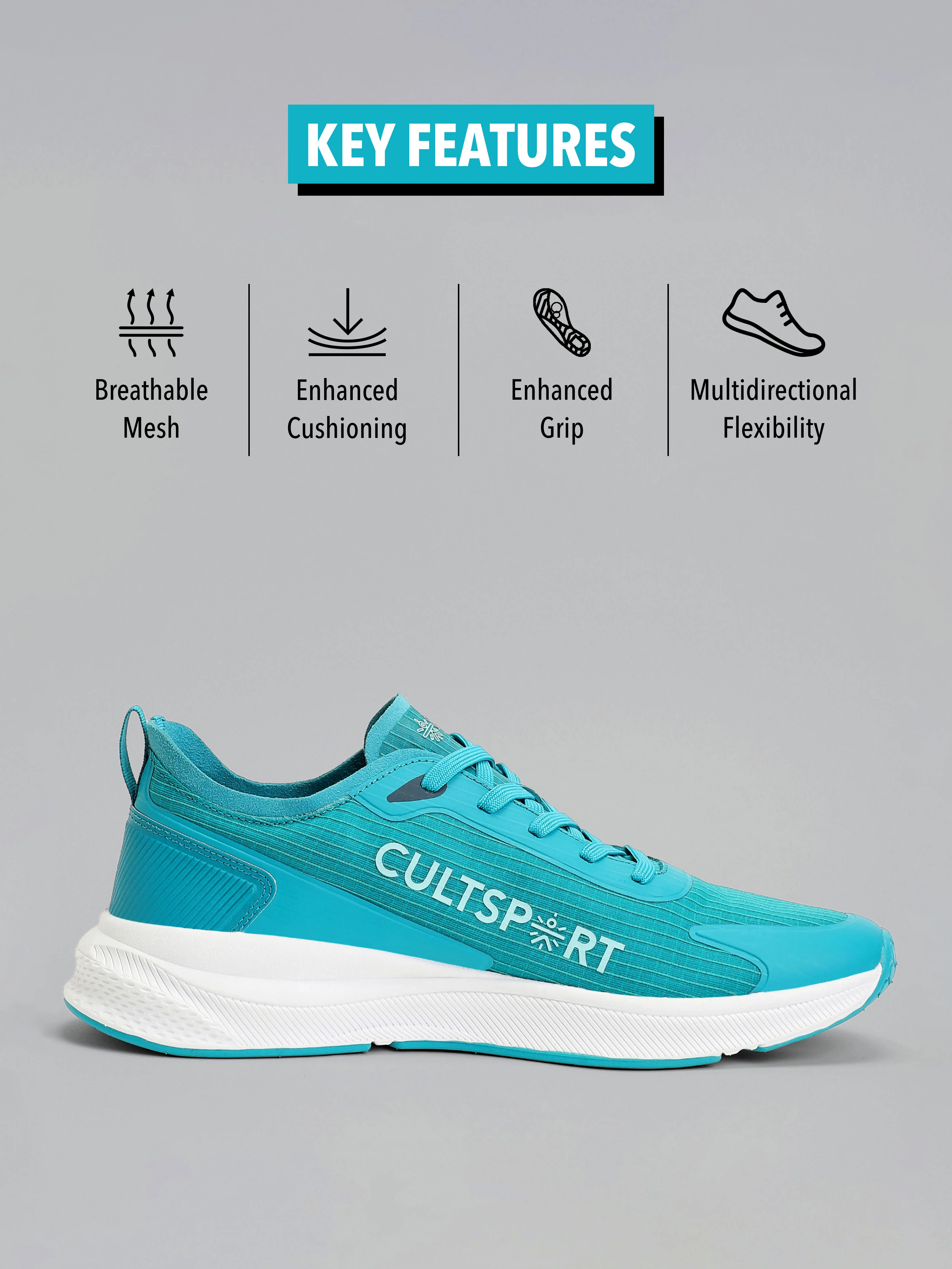 cult Comfort Men Running Shoes - Sea Green - Image 3