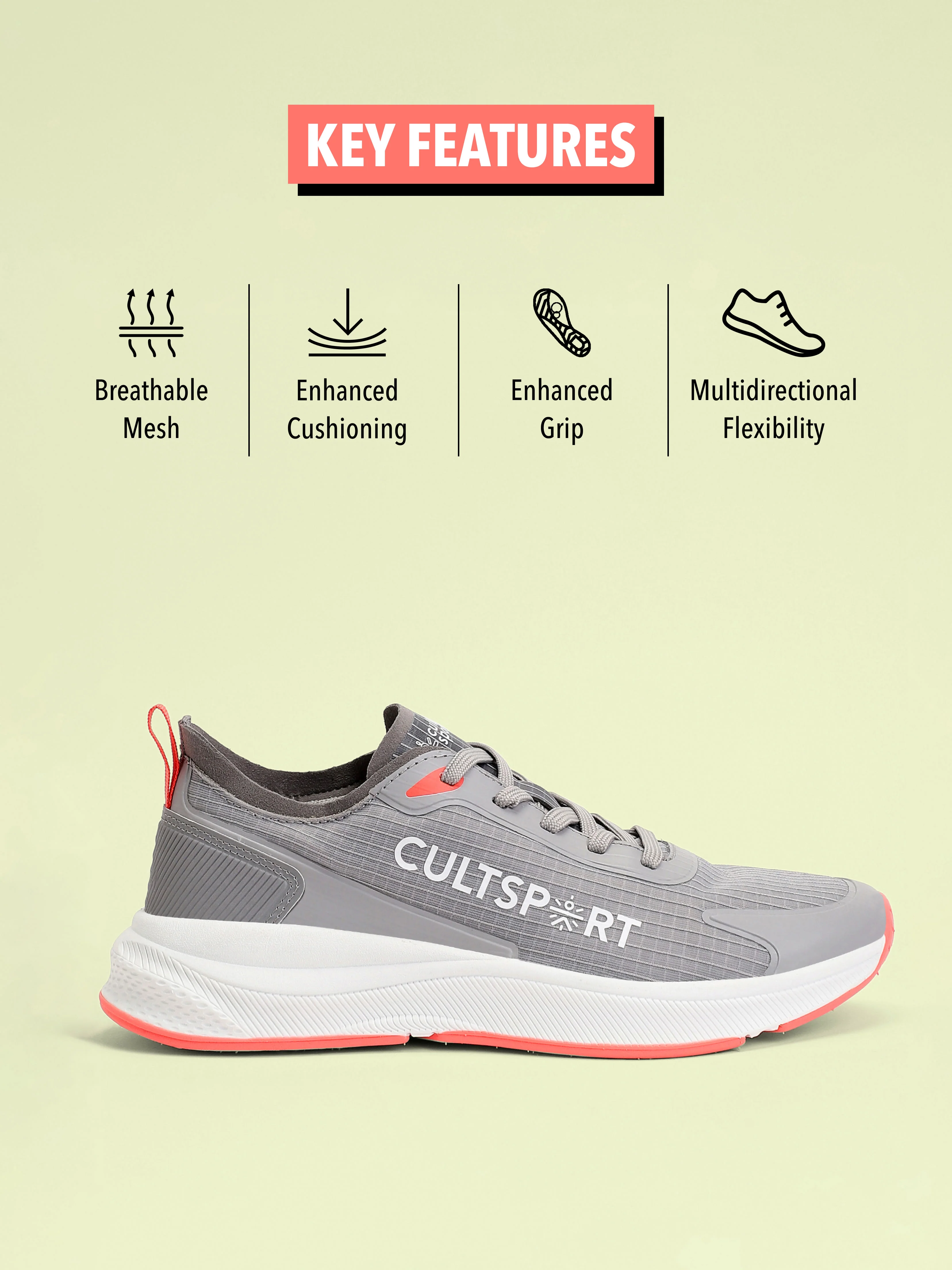cult Comfort Women Running Shoes - Dusty Grey - Image 3