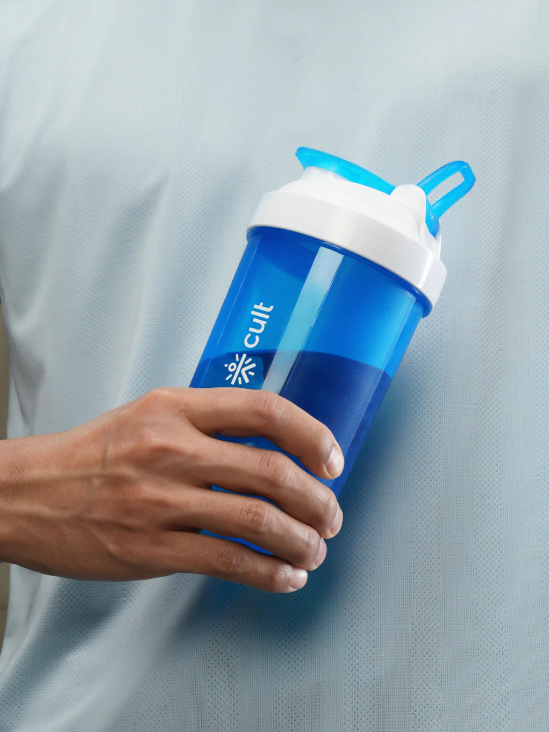 Compact 12L Gym Bag with Shoulder Strap Black & 600ml Shaker Bottle with Mixer Ball Blue - Image 2
