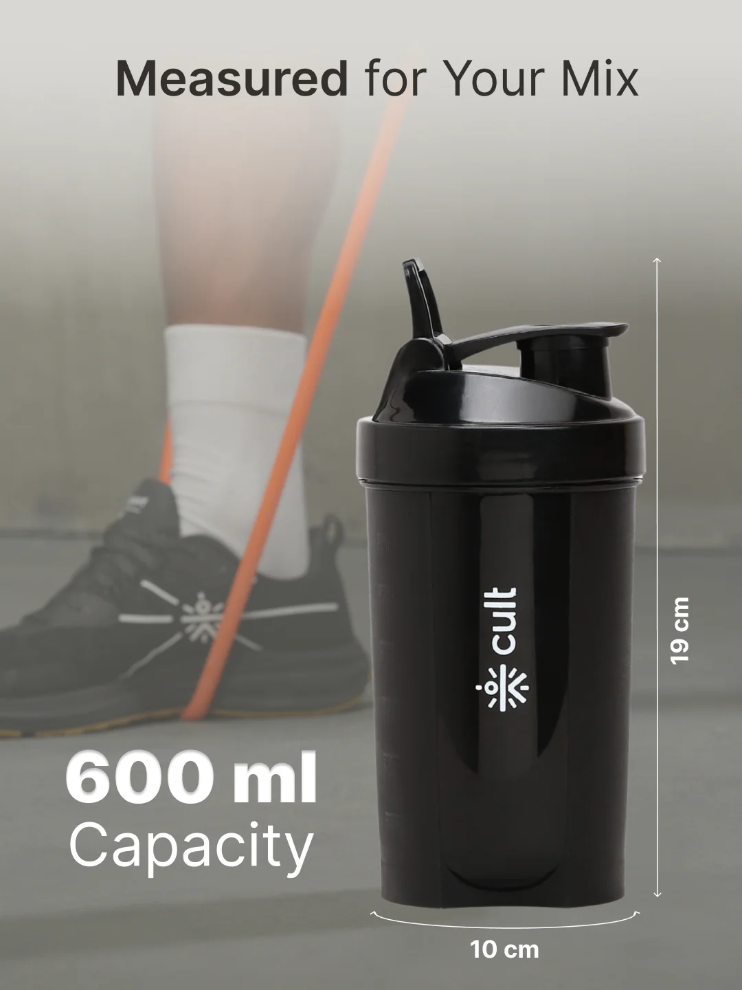 Compact 12L Gym Bag with Shoulder Strap Blue & 600ml Shaker Bottle with Mixer Ball Black - Image 8