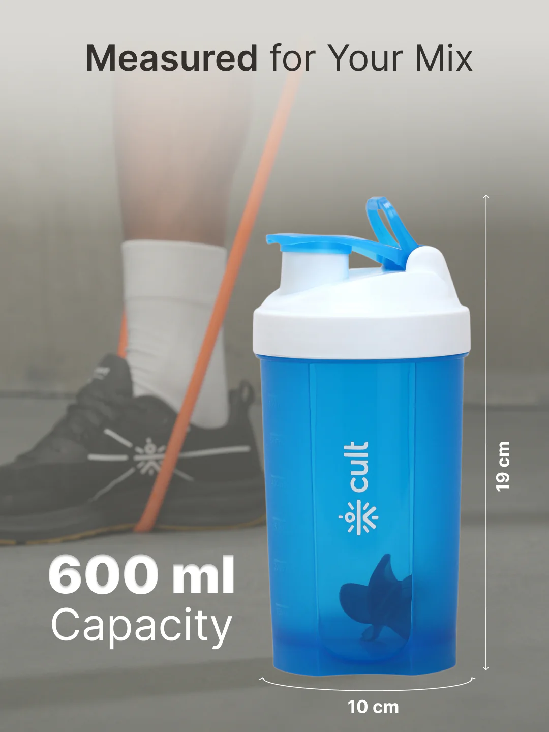 Compact 25L Duffle Bag with Shoulder Strap (Black) & 500ml Shaker Bottle with Mixer Ball (Blue) - Image 5