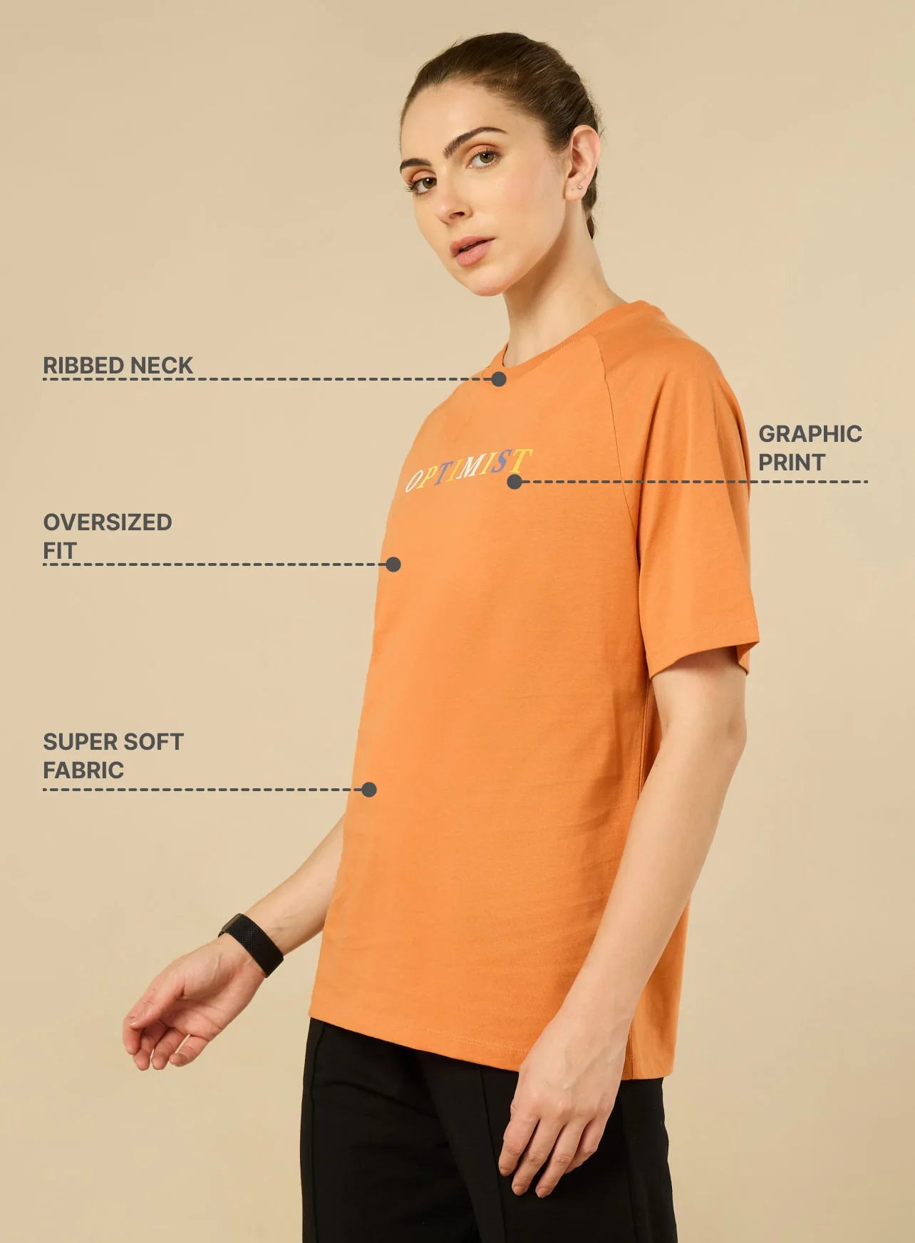 Coral Optimist Printed T-shirt - Image 4