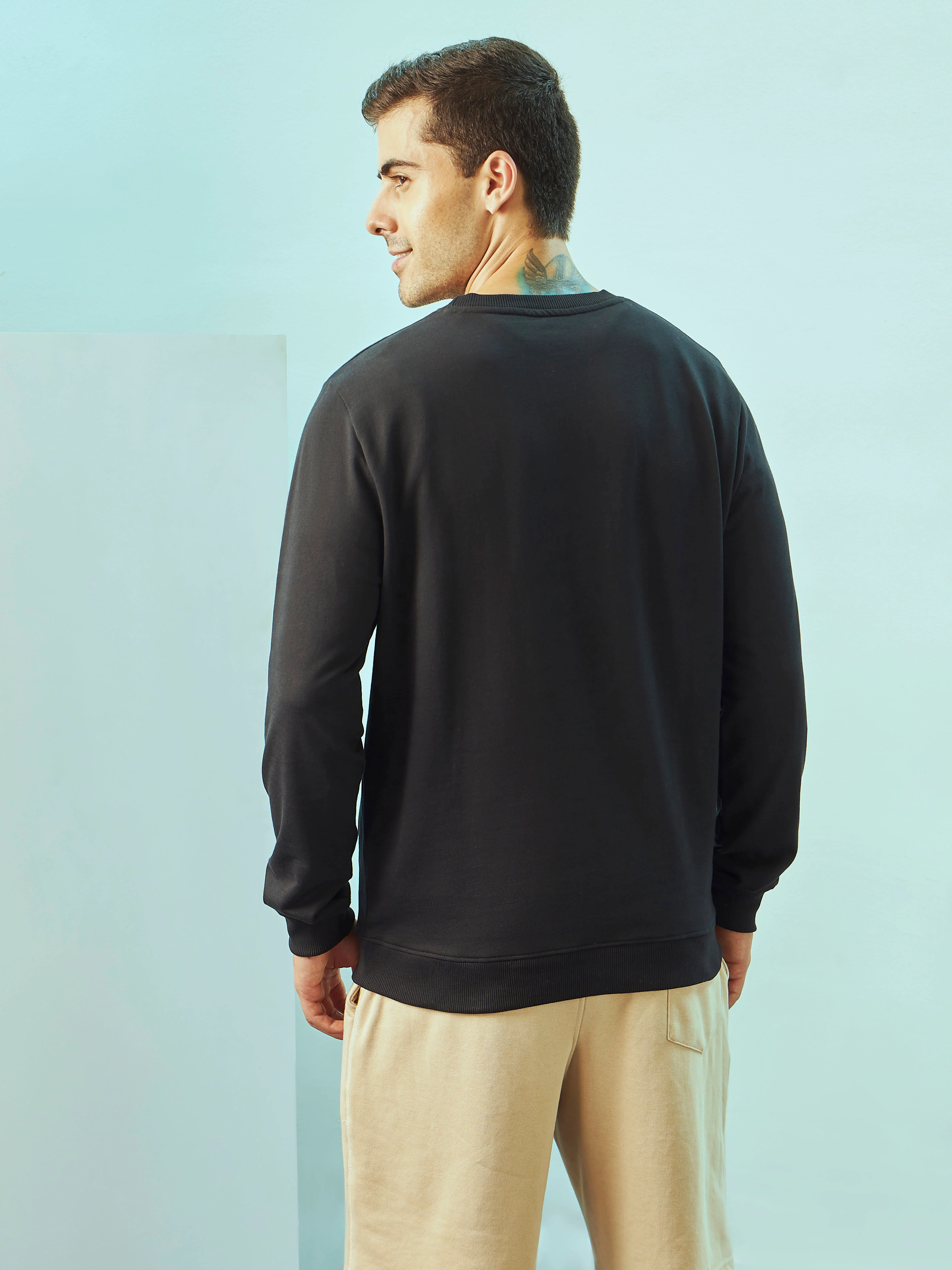 Crew Neck Sweatshirt with Kangaroo Pocket - Image 4