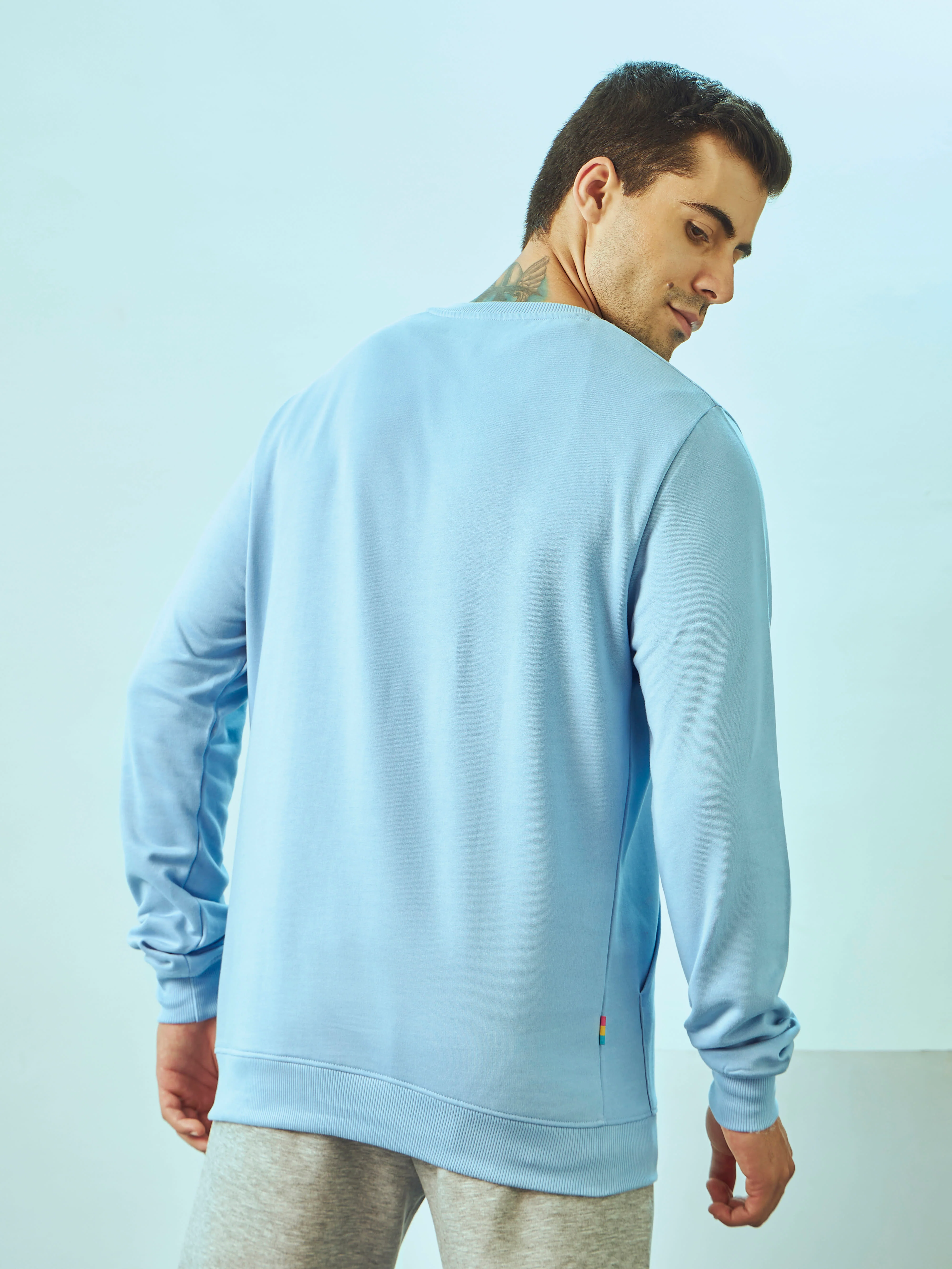 Crew Neck Sweatshirt with Kangaroo Pocket - Image 4