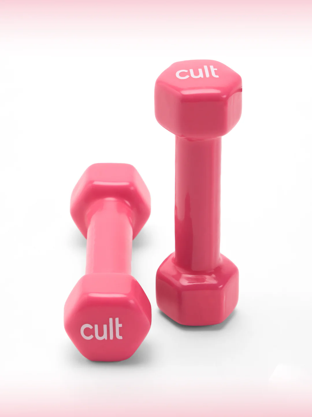 Cult 1KGx2 Vinyl Dumbbells For Home & Gym Exercises (Pink) - Image 4
