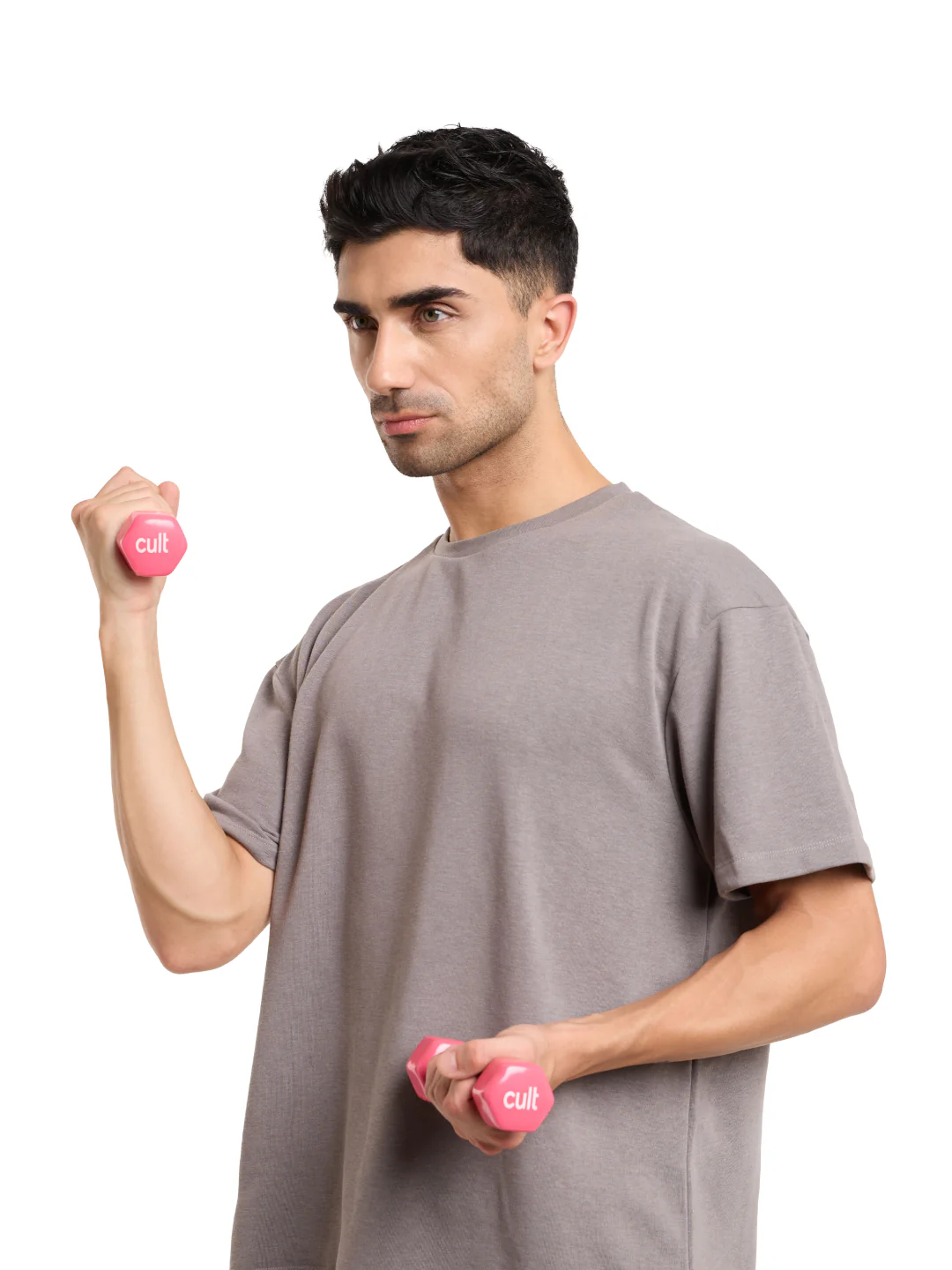 Cult 1KGx2 Vinyl Dumbbells For Home & Gym Exercises (Pink) - Image 5