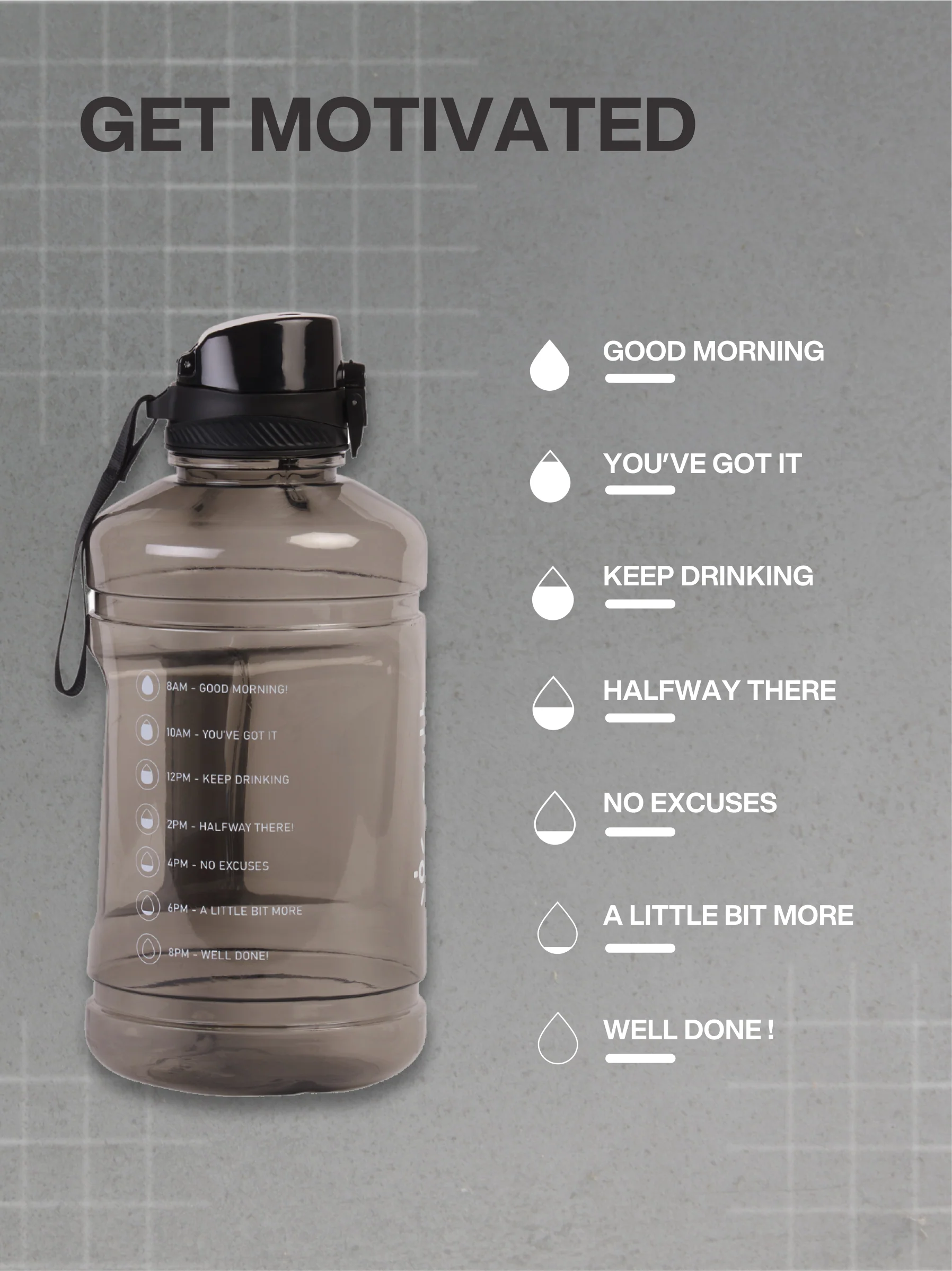 cult 2.2 Litre Water Bottle Gym Gallon Water Bottle Gym Bottles For Men & Women Big Water Bottle Sports Water Bottle Plastic Water Bottle Black - Image 3