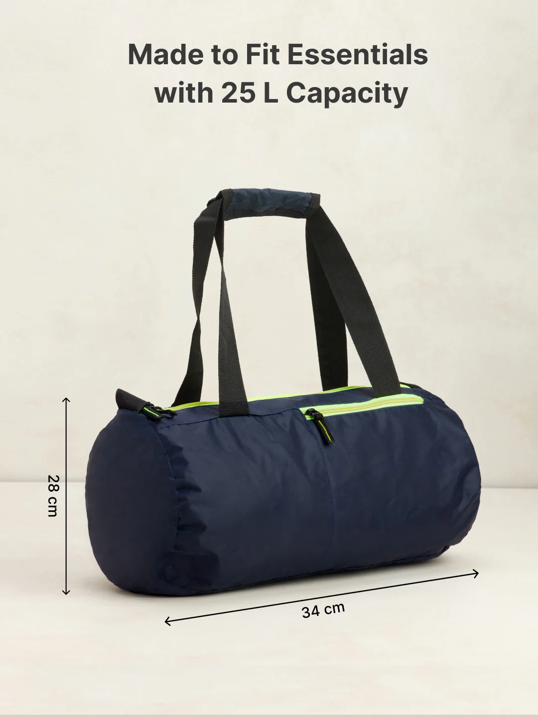 cult 20 Litre Foldable Gym/Duffle Bag for Men & Women Duffle Bag with Side Pocket & Shoulder Strap Comfortable Handle Neon - Image 6