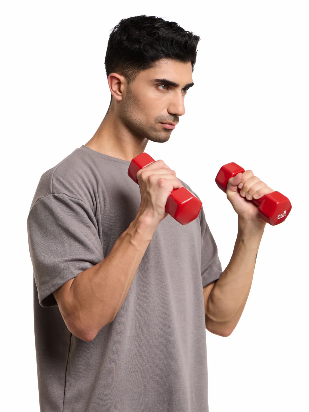 Cult 2KGx2 Vinyl Dumbbells For Home & Gym Exercises (Red) - Image 4