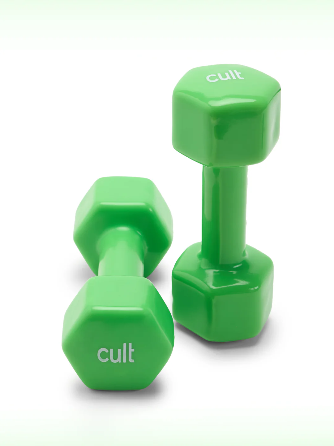 Cult 4KGx2 Vinyl Dumbbells For Home & Gym Exercises (Green) - Image 3