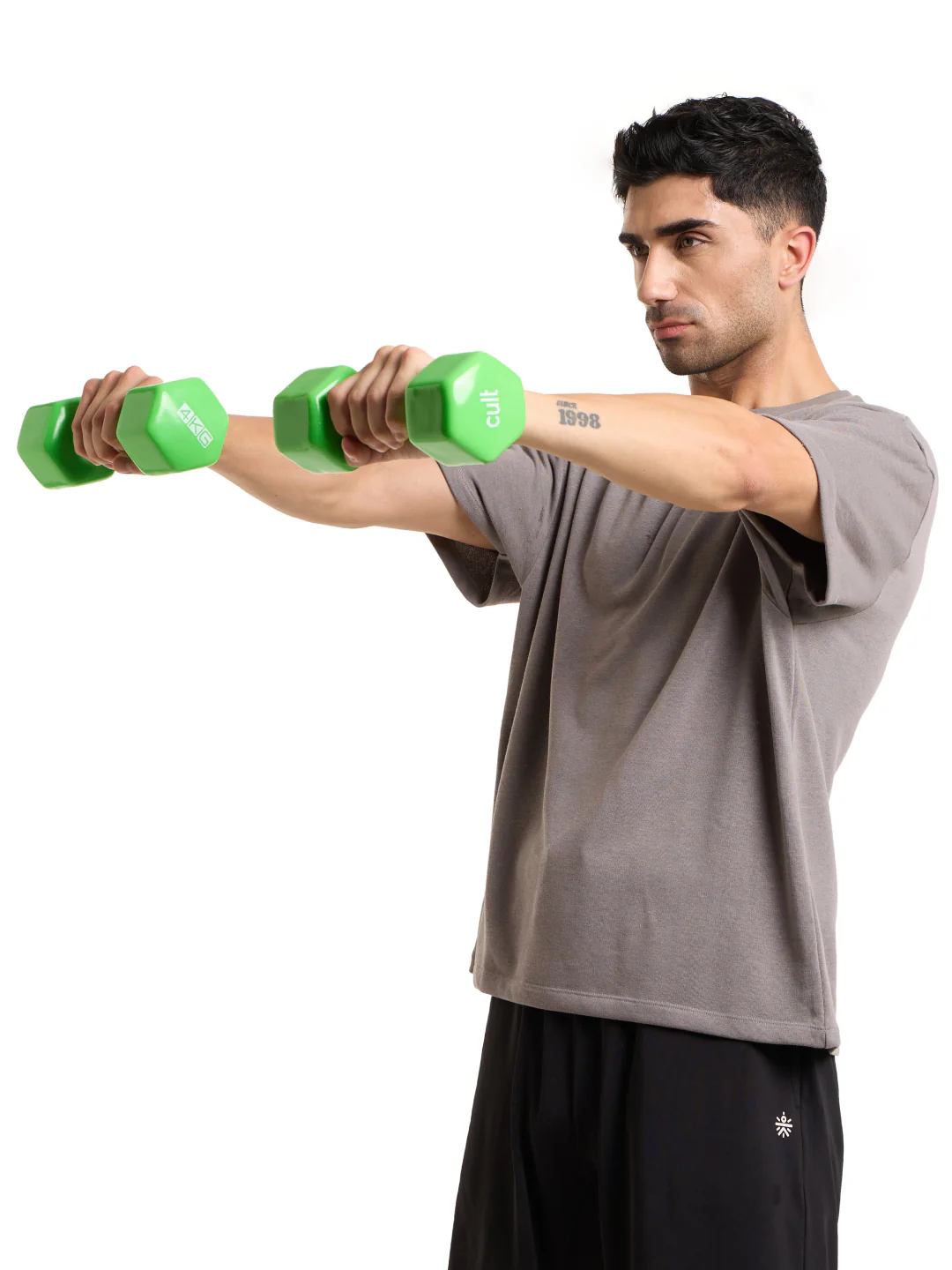 Cult 4KGx2 Vinyl Dumbbells For Home & Gym Exercises (Green) - Image 4