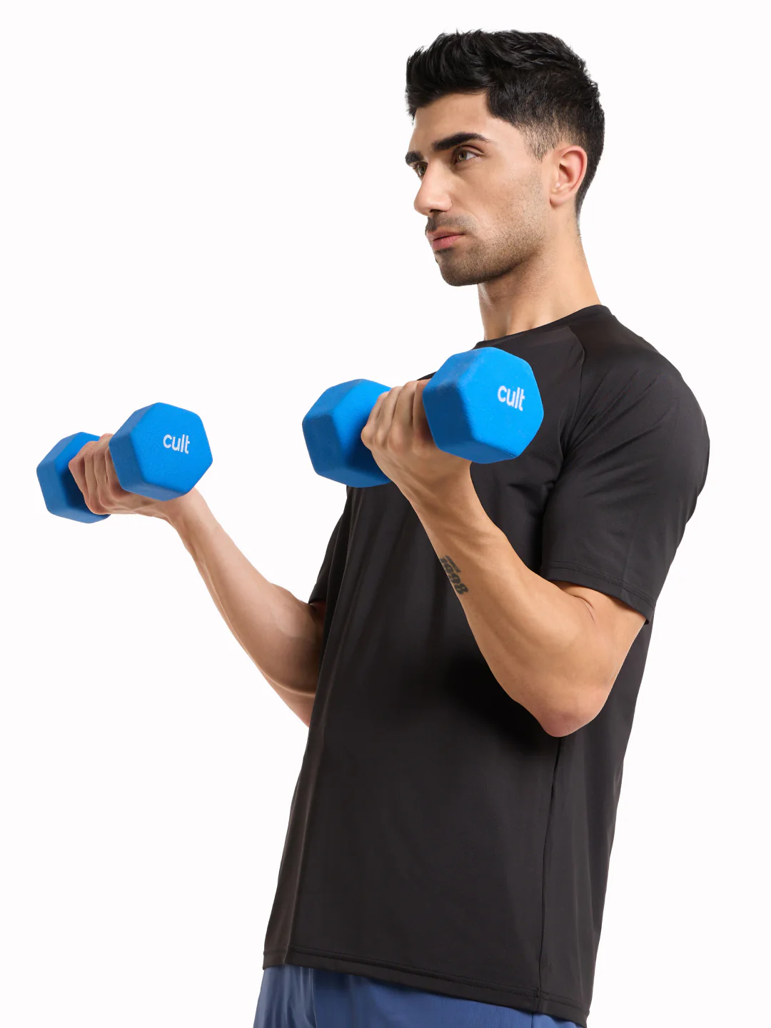Cult 5KGx2 Neoprene Dumbbells For Home & Gym Exercises (Blue) - Image 4