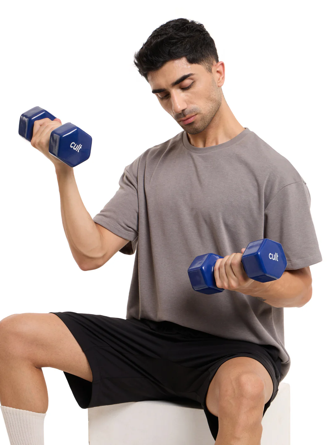 Cult 5KGx2 Vinyl Dumbbells For Home & Gym Exercises (Blue) - Image 4