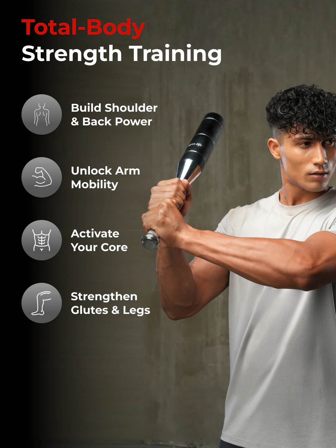 Cult 6-in-1 Adjustable Steel 8KG Mudgar for Full Body Training | Silver Indian Clubs (8 kg) - Image 5