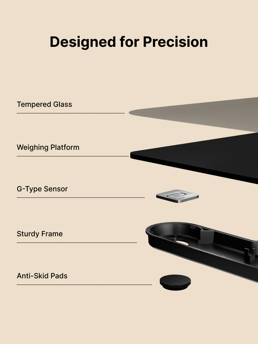 Cult Active body Weighing scale, LCD display, Weight Machine, 180 Kg, Batteries included, Tempered Glass Platform, Ideal for Home Use, Black - Image 4