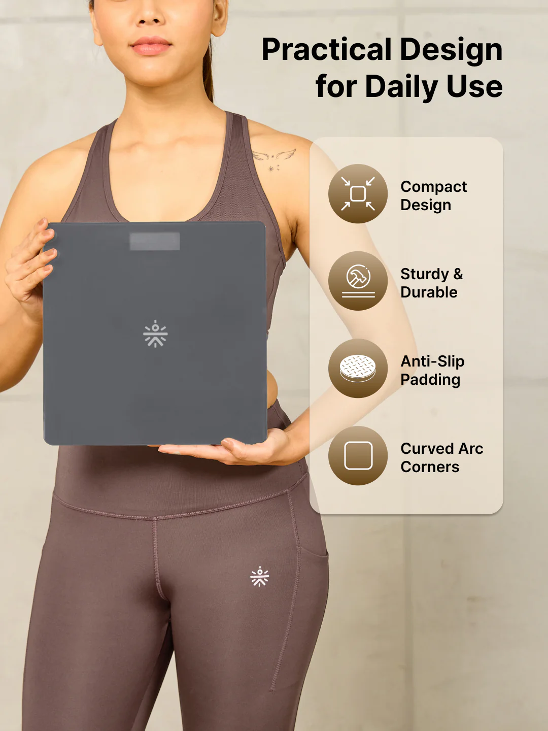 Cult Active body Weighing scale, LCD display, Weight Machine, 180 Kg, Batteries included, Tempered Glass Platform, Ideal for Home Use, Grey - Image 3