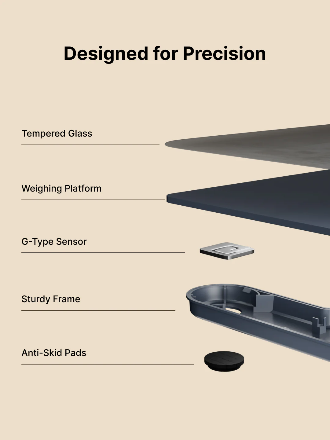 Cult Active body Weighing scale, LCD display, Weight Machine, 180 Kg, Batteries included, Tempered Glass Platform, Ideal for Home Use, Grey - Image 4