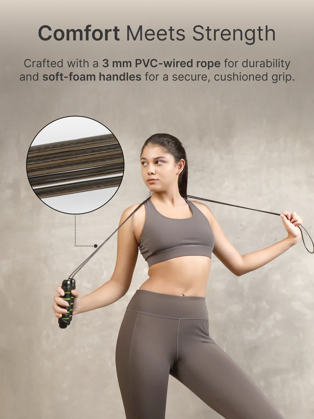 cult Adjustable Skipping Rope with weights Unisex Green - Image 4