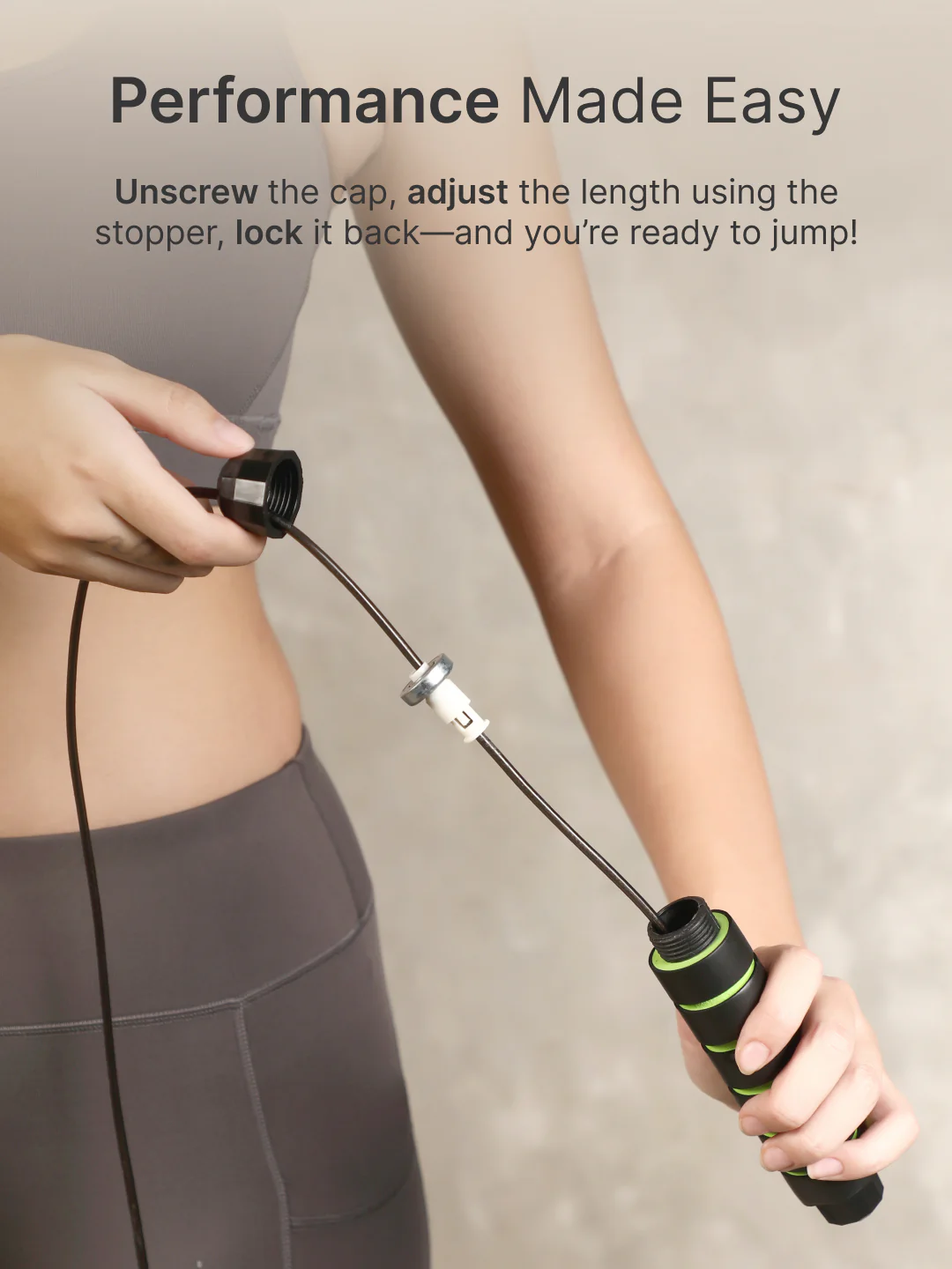 cult Adjustable Skipping Rope with weights Unisex Green - Image 6