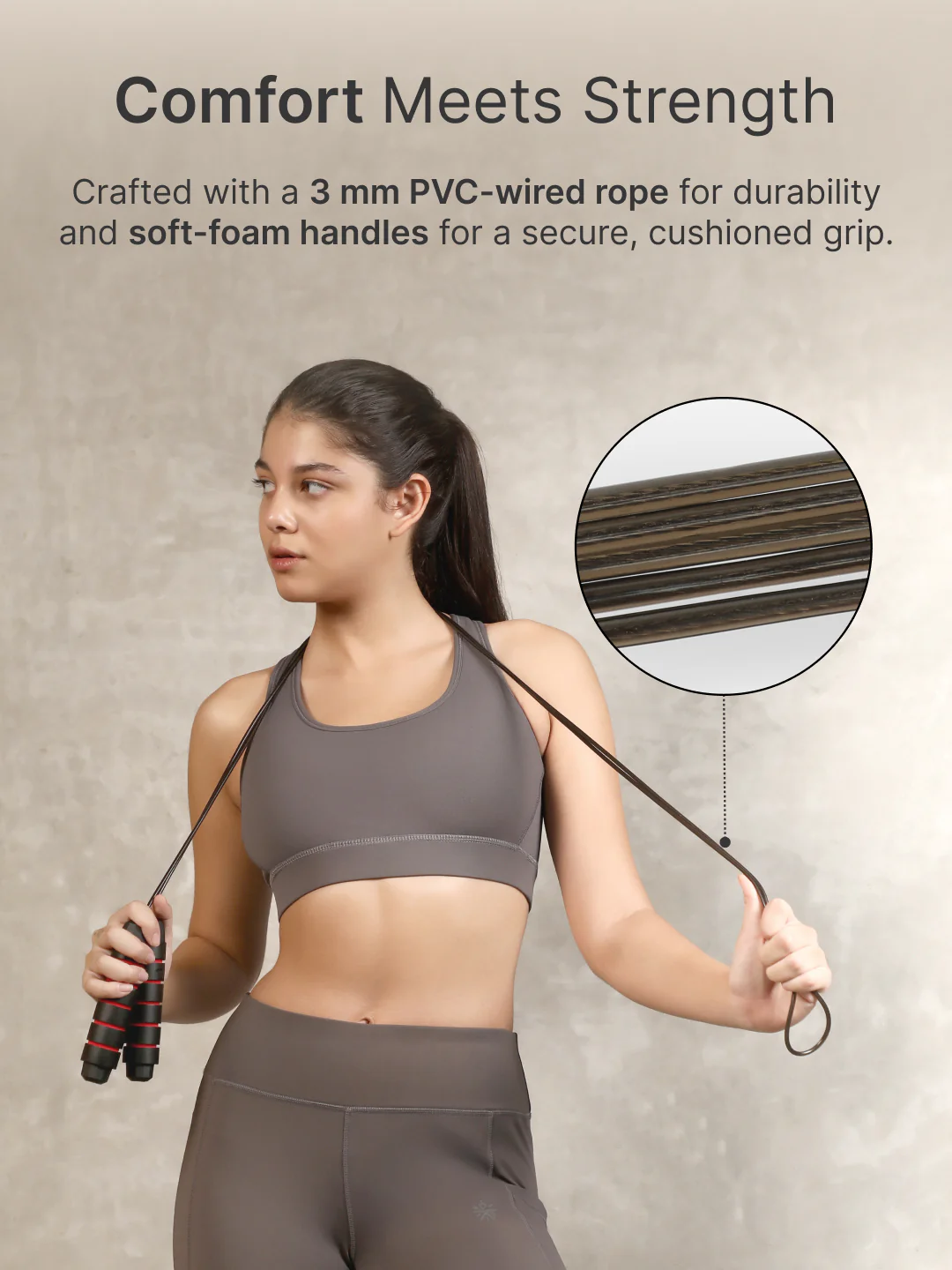 cult Adjustable Skipping Rope with weights Unisex Red - Image 4