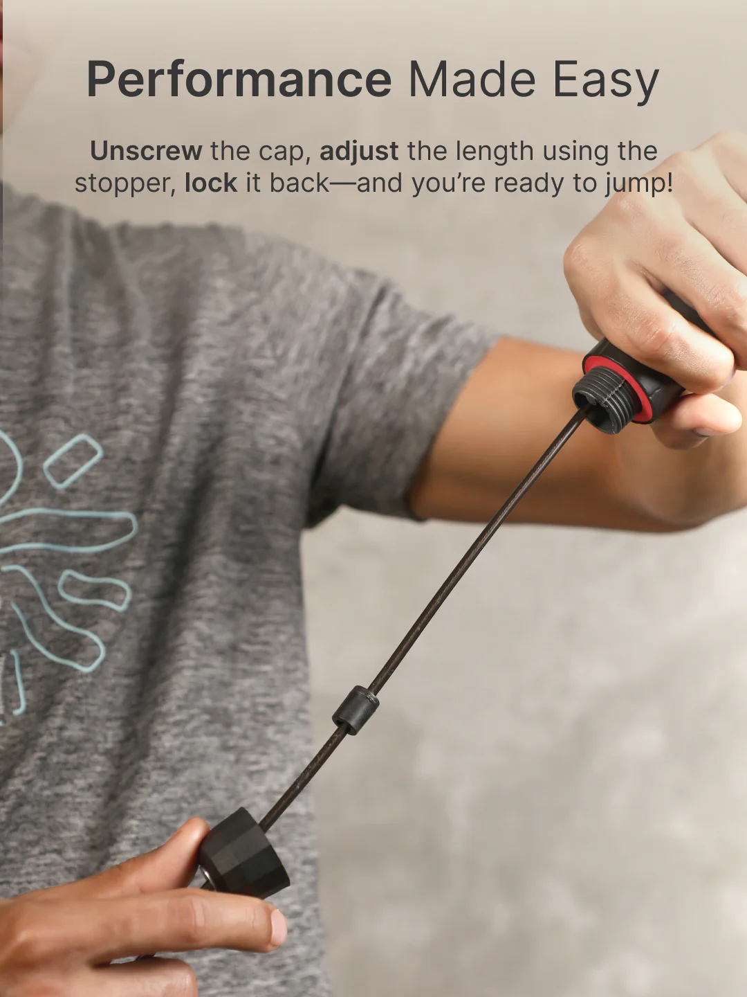 cult Adjustable Skipping Rope with weights Unisex Red - Image 6