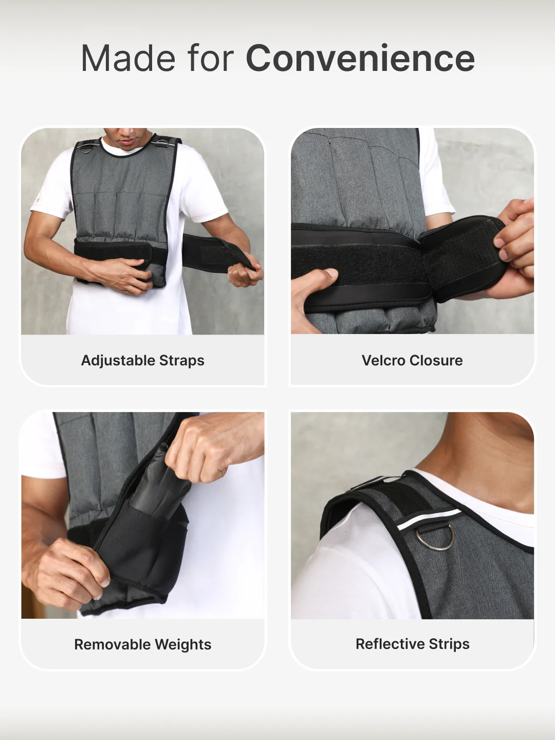 cult Adjustable Weighted Vest Grey - Image 5