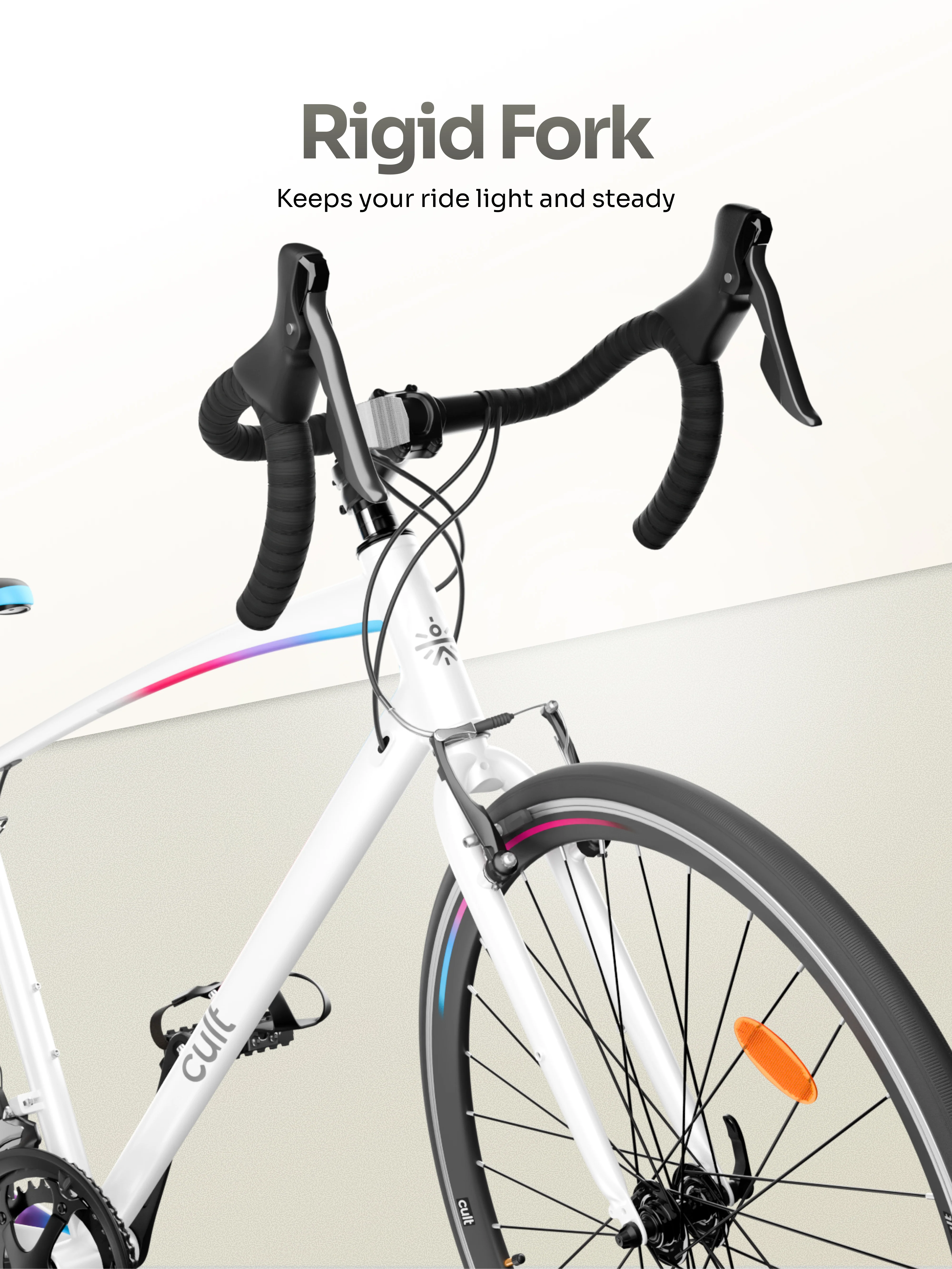 Cult Aero 700C 16 Speed Alloy Road Bike – White - Image 5