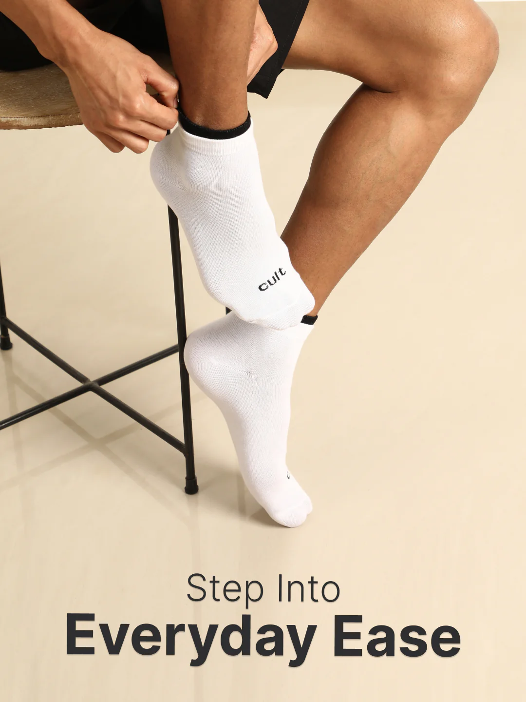 Casual Ankle Length Pack of 3 White,Yellow & Powder Blue Solid Men's Cotton Socks - Image 2