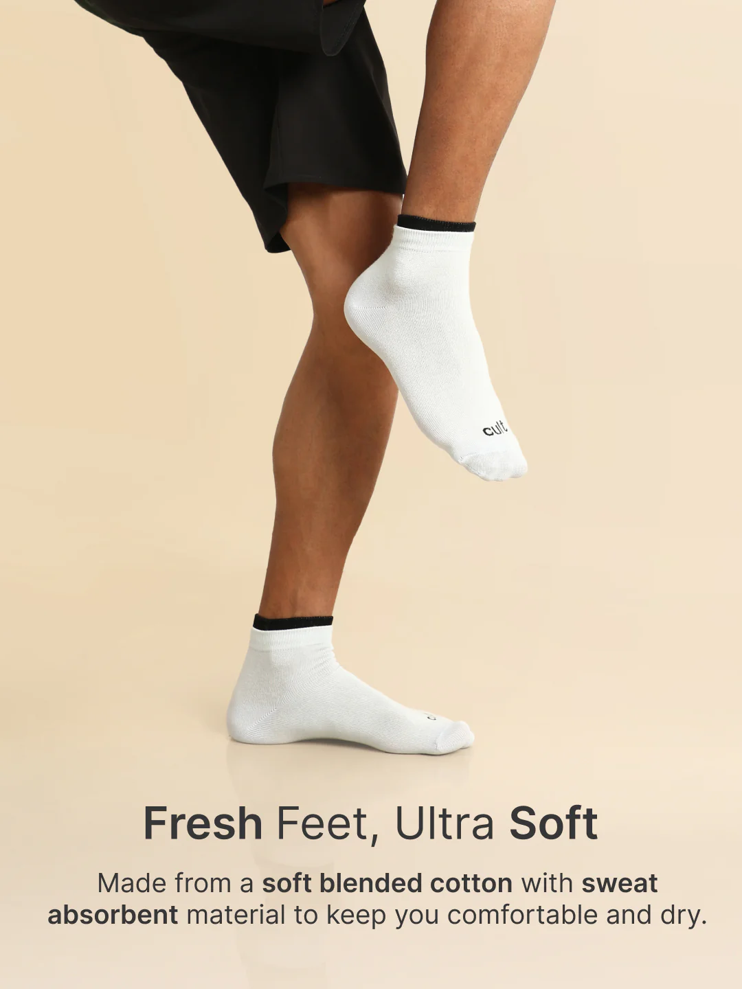 Casual Ankle Length Pack of 3 White,Yellow & Powder Blue Solid Men's Cotton Socks - Image 4