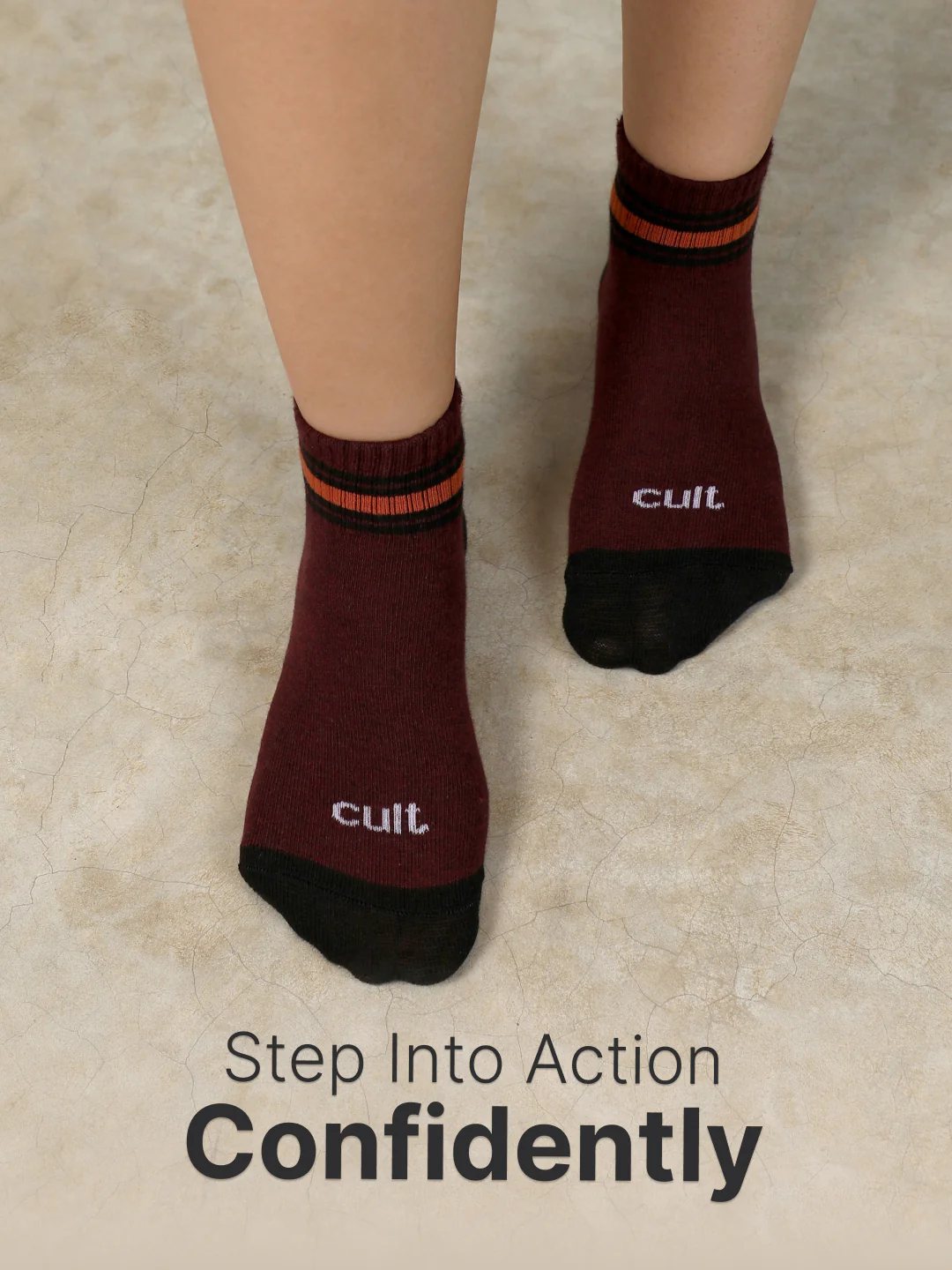 Sports Ankle Length Pack of 3 Olive,Teal & Maroon Patterned Women's Socks - Image 2