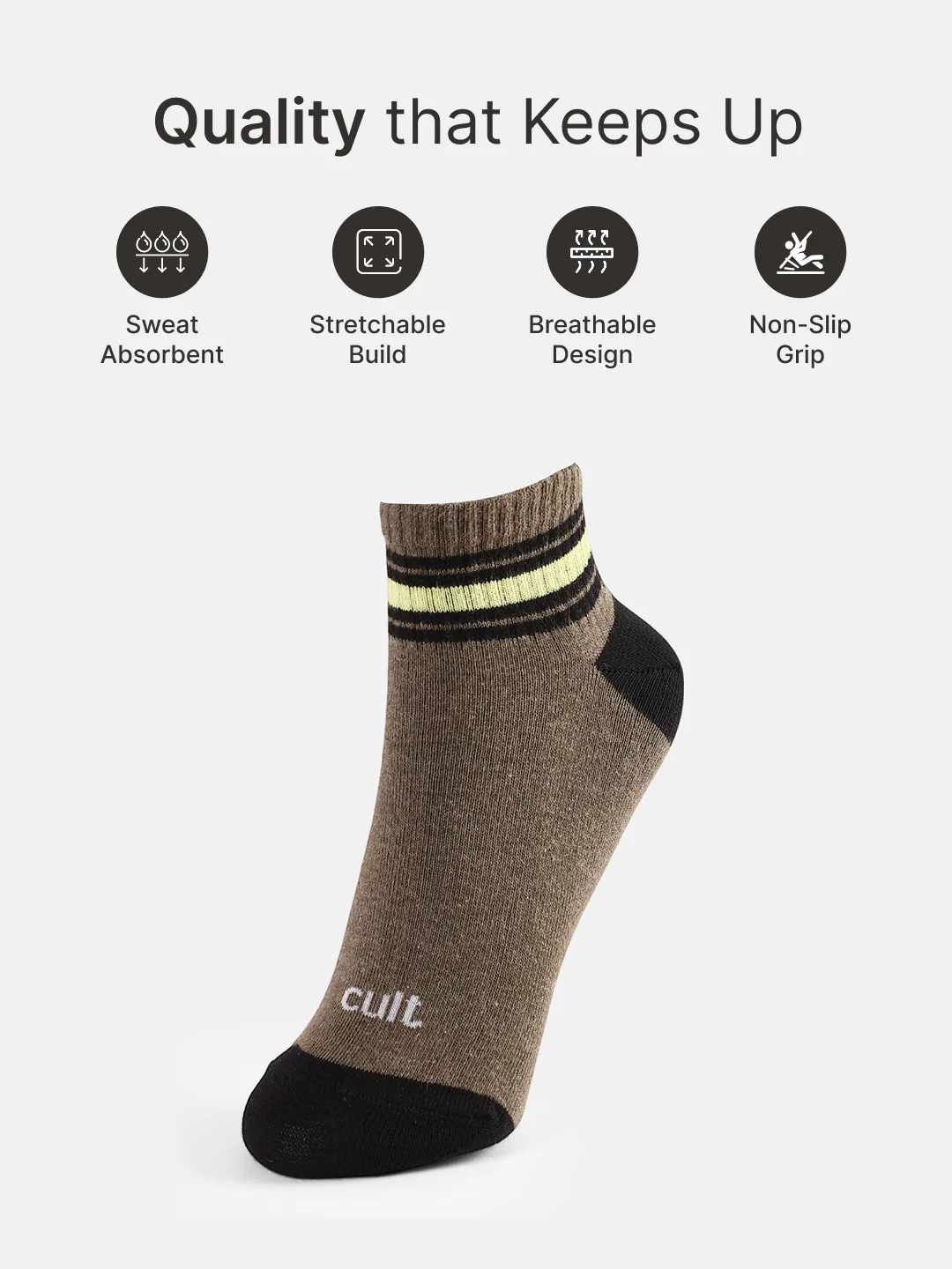 Sports Ankle Length Pack of 3 Olive,Teal & Maroon Patterned Women's Socks - Image 3
