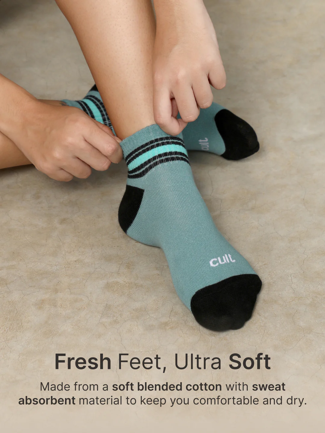 Sports Ankle Length Pack of 3 Olive,Teal & Maroon Patterned Women's Socks - Image 4