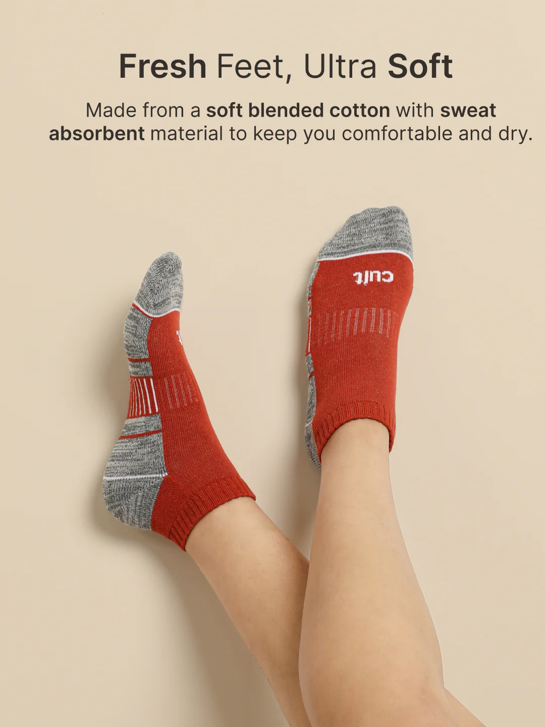 Sports Ankle Length Pack of 3 Rust,Coral & Navy Patterned Women's Socks - Image 4