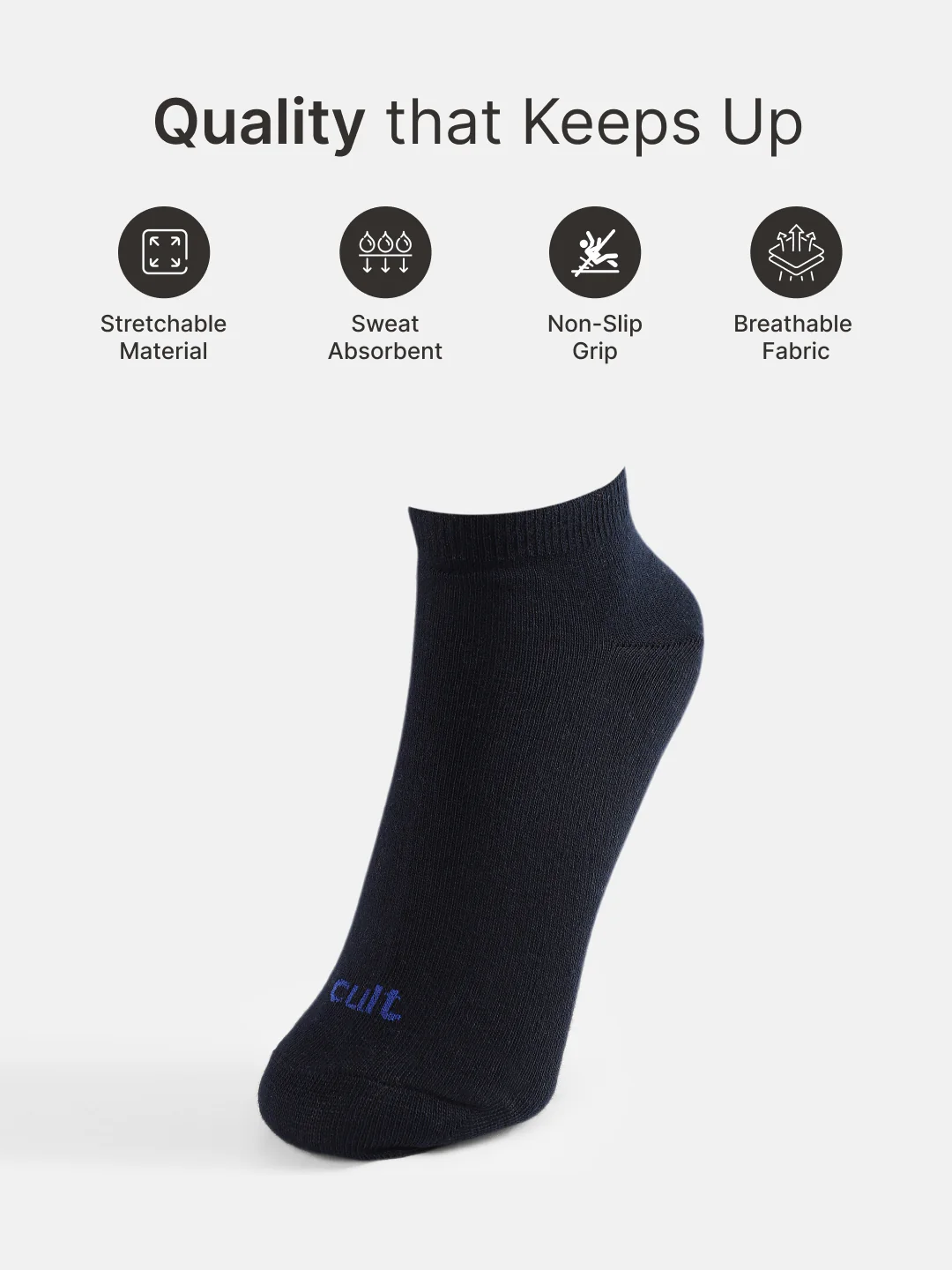 Sports Ankle Length Pack of 3 Turquoise,Powder Blue & Navy Solid Women's Socks - Image 3